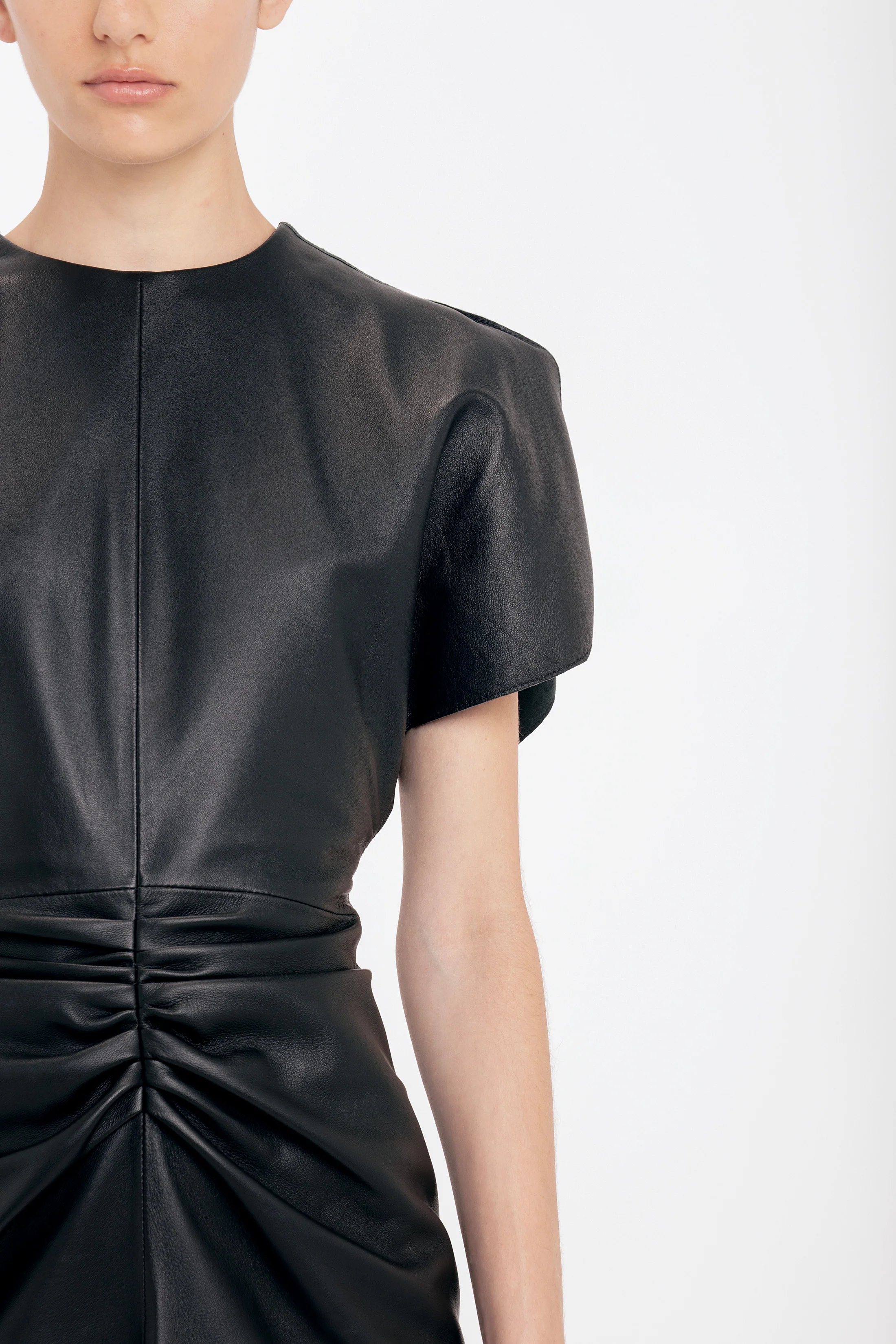 Leather Bela Mini Dress In Black - XNAUWBI