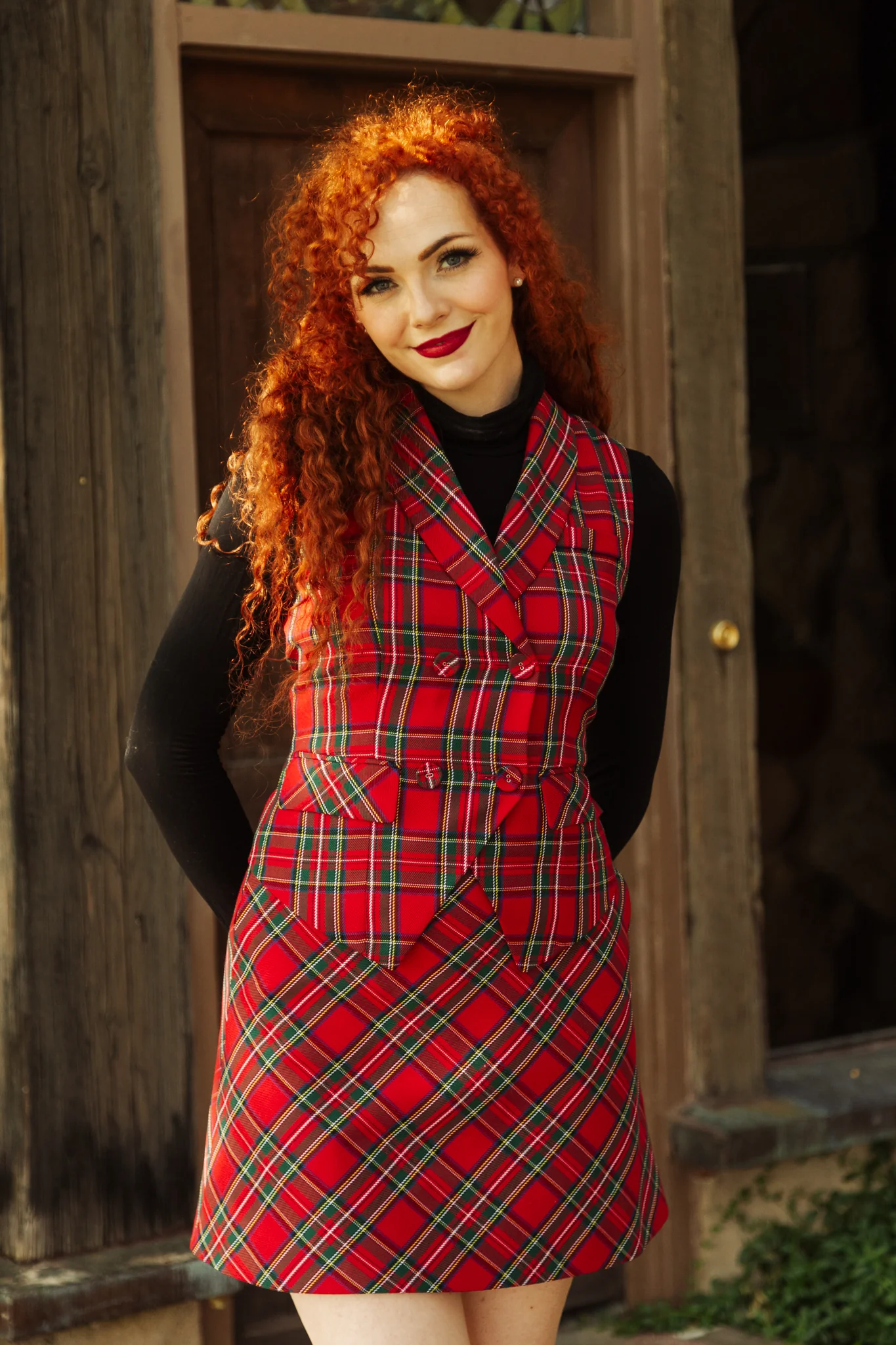 Vest in Red Plaid - XNAUWBI