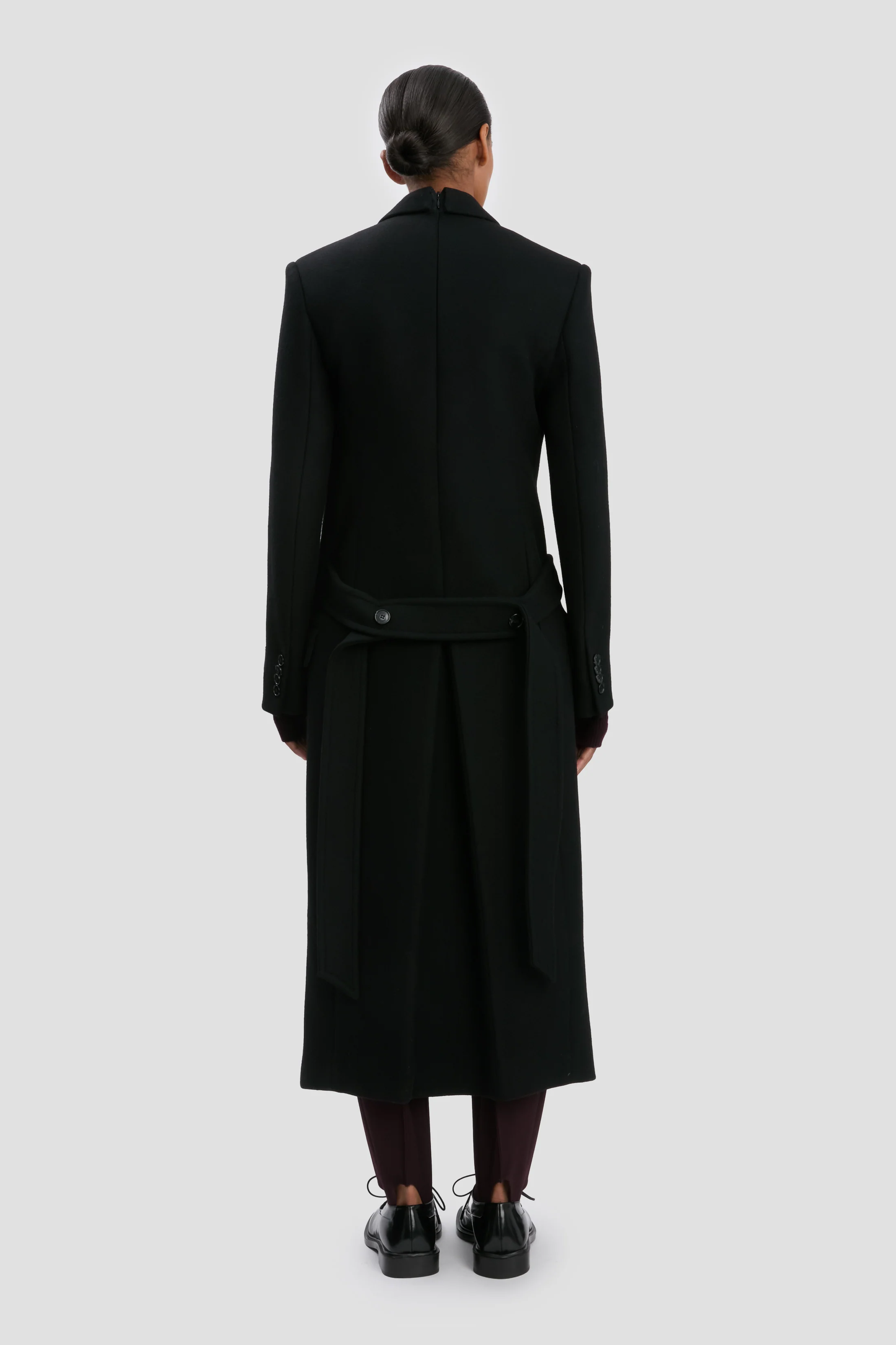 Double-Belted Coat In Black - XNAUWBI