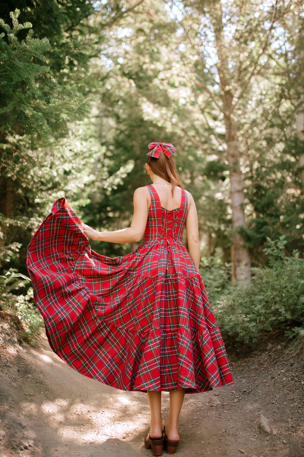 Madonna Dress in Red Plaid - XNAUWBI