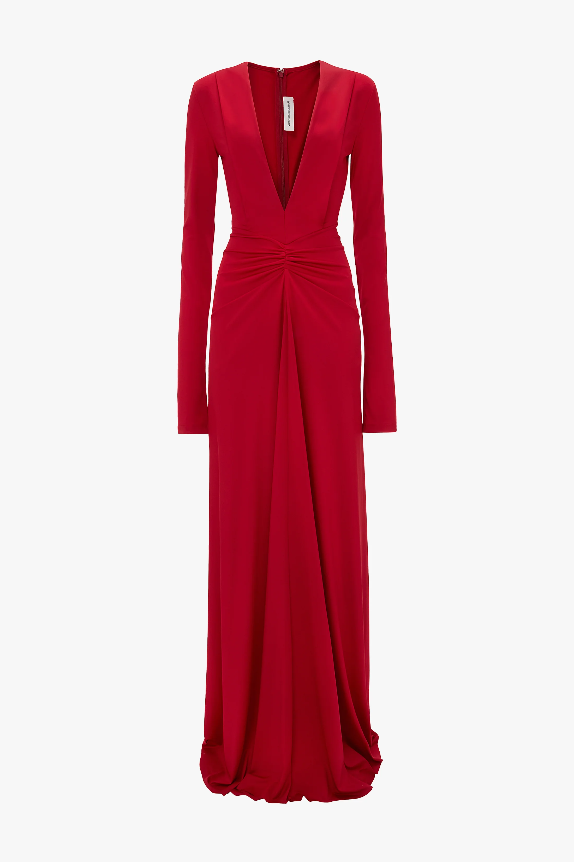 Deep V-Neck Gown In Rose - XNAUWBI