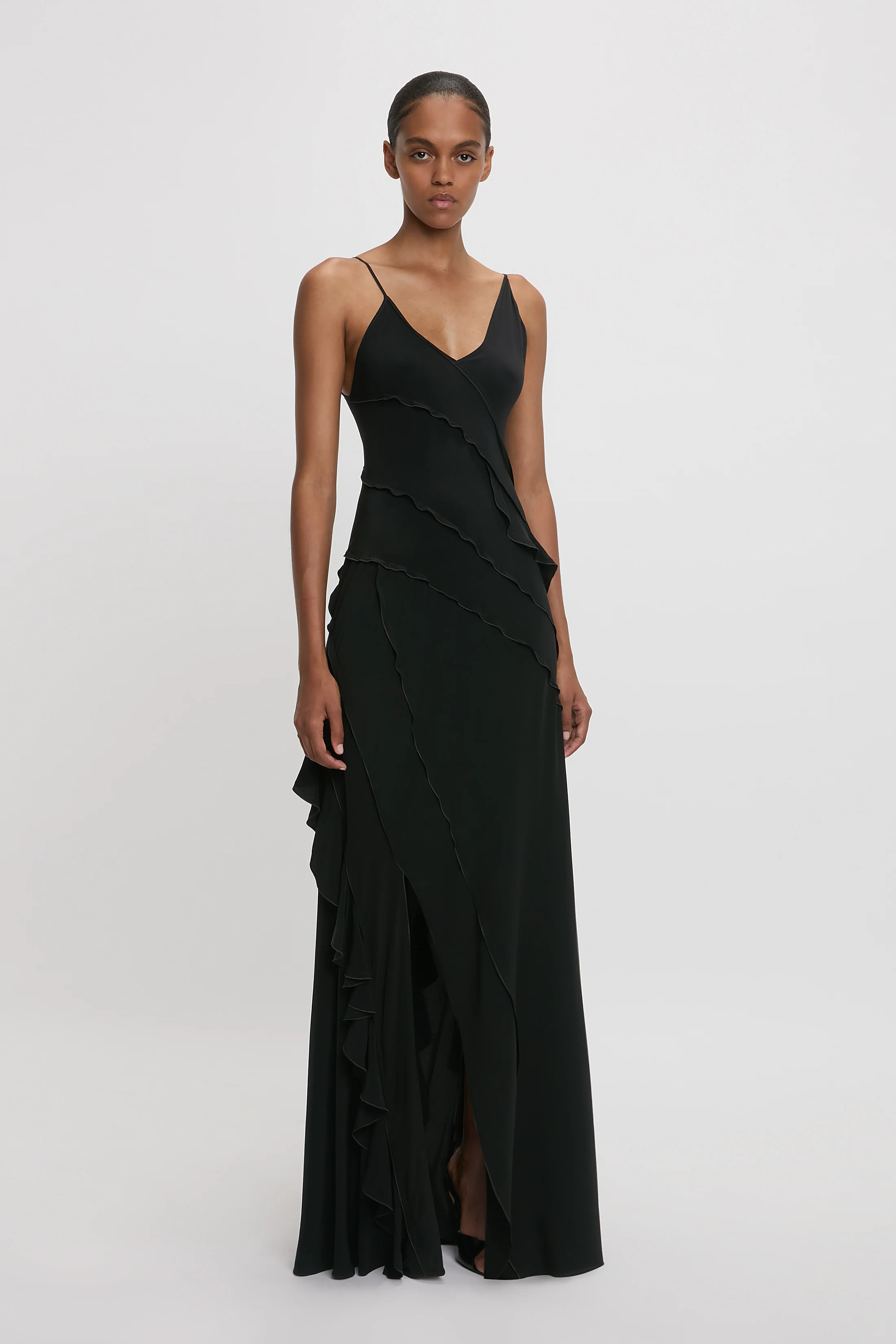 Frill Dress In Black - XNAUWBI