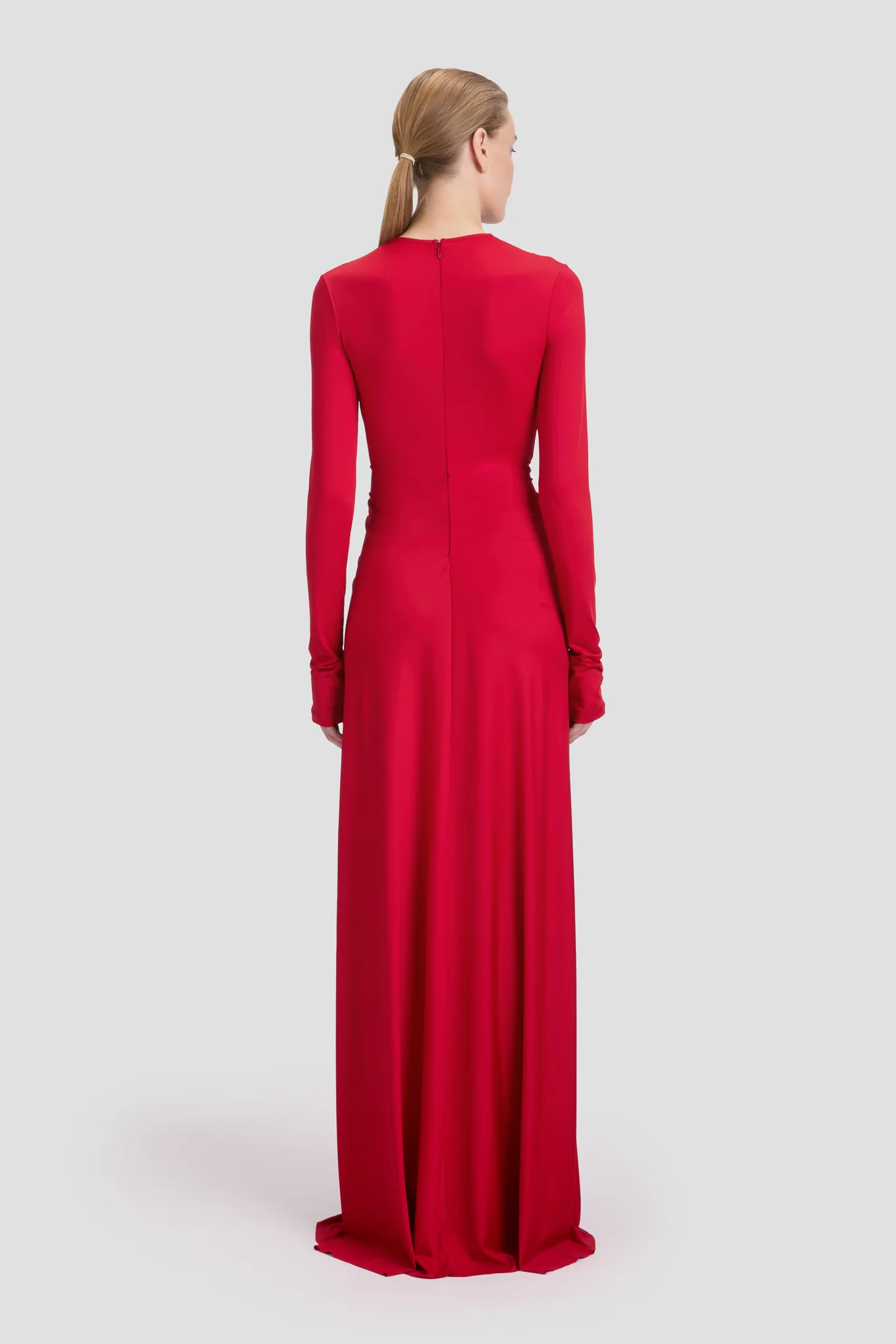 Deep V-Neck Gown In Rose - XNAUWBI