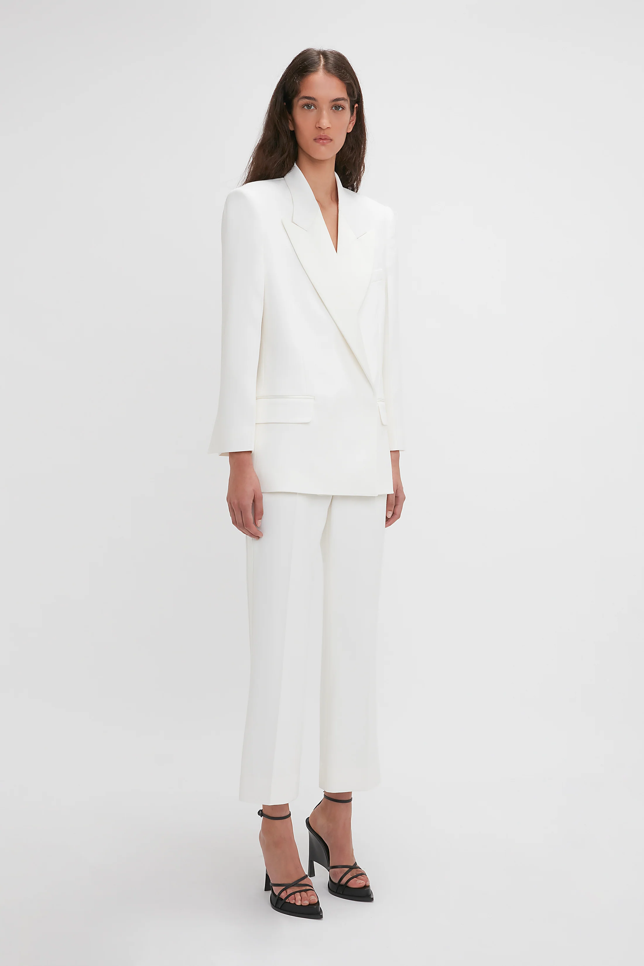 Double Breasted Tuxedo Jacket In Ivory - XNAUWBI