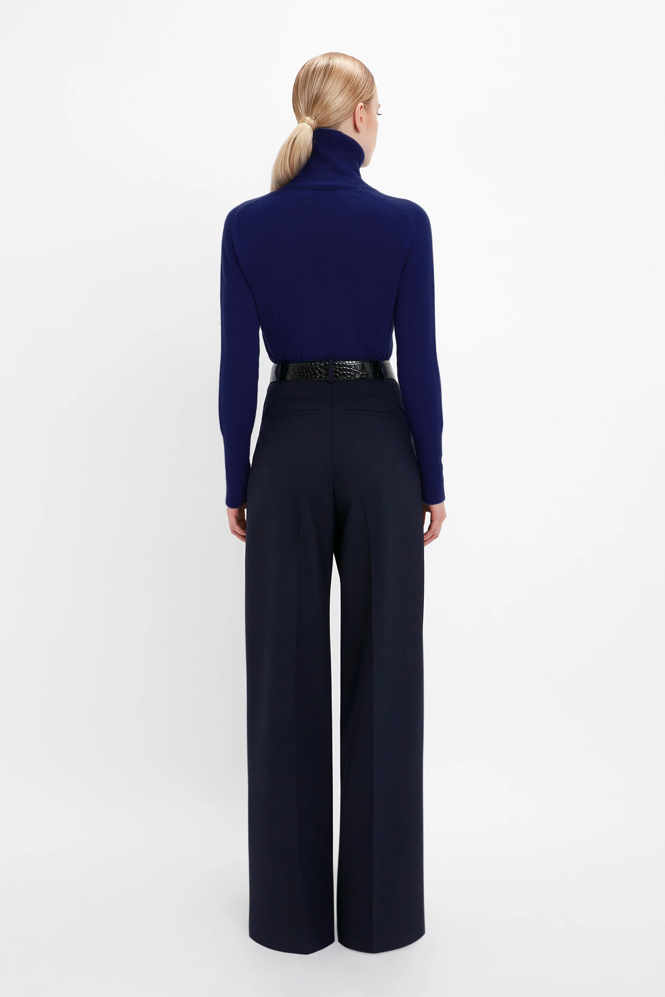 Polo Neck Jumper In Navy - XNAUWBI