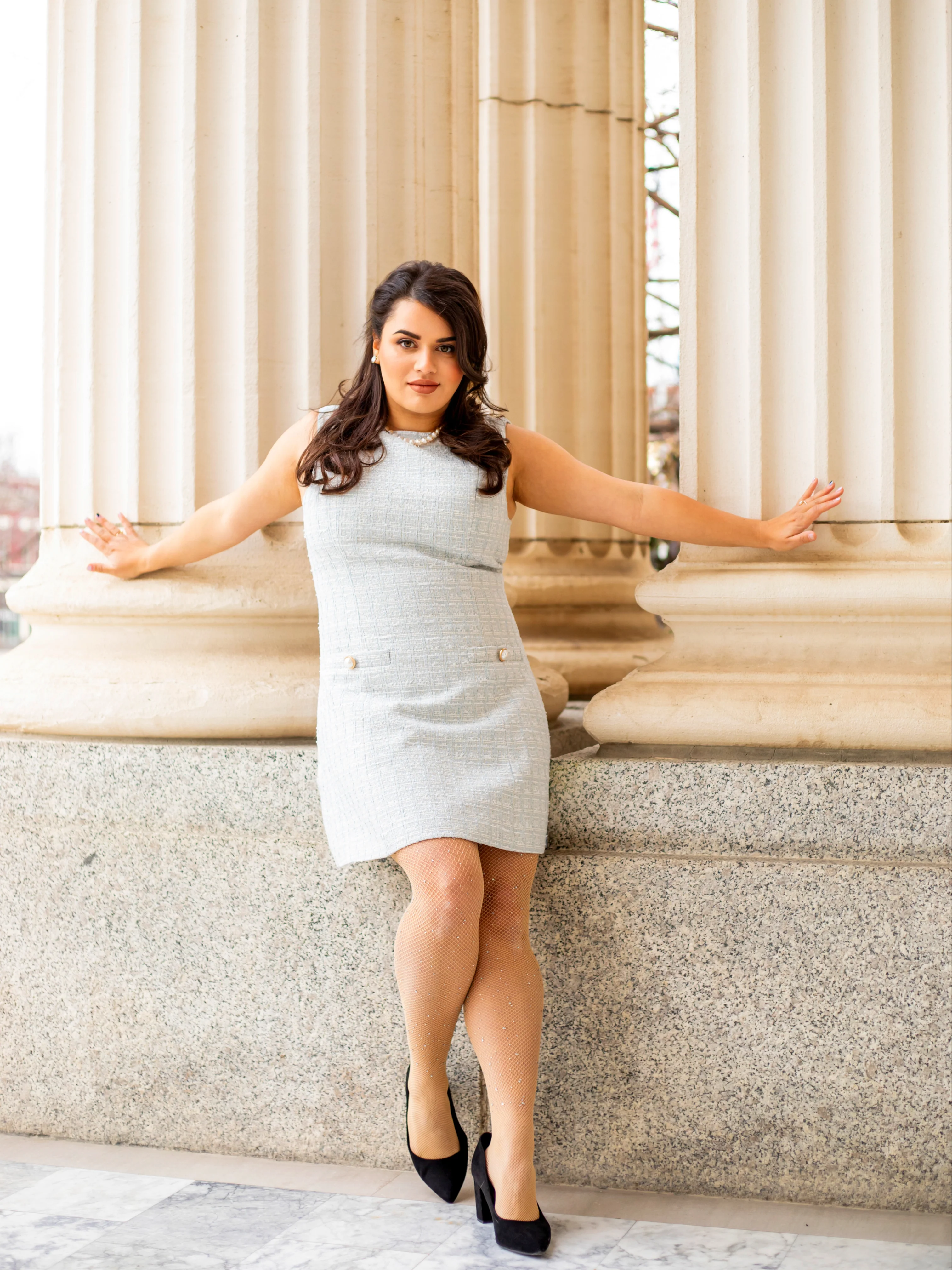 Classic Dress in Baby Blue - XNAUWBI
