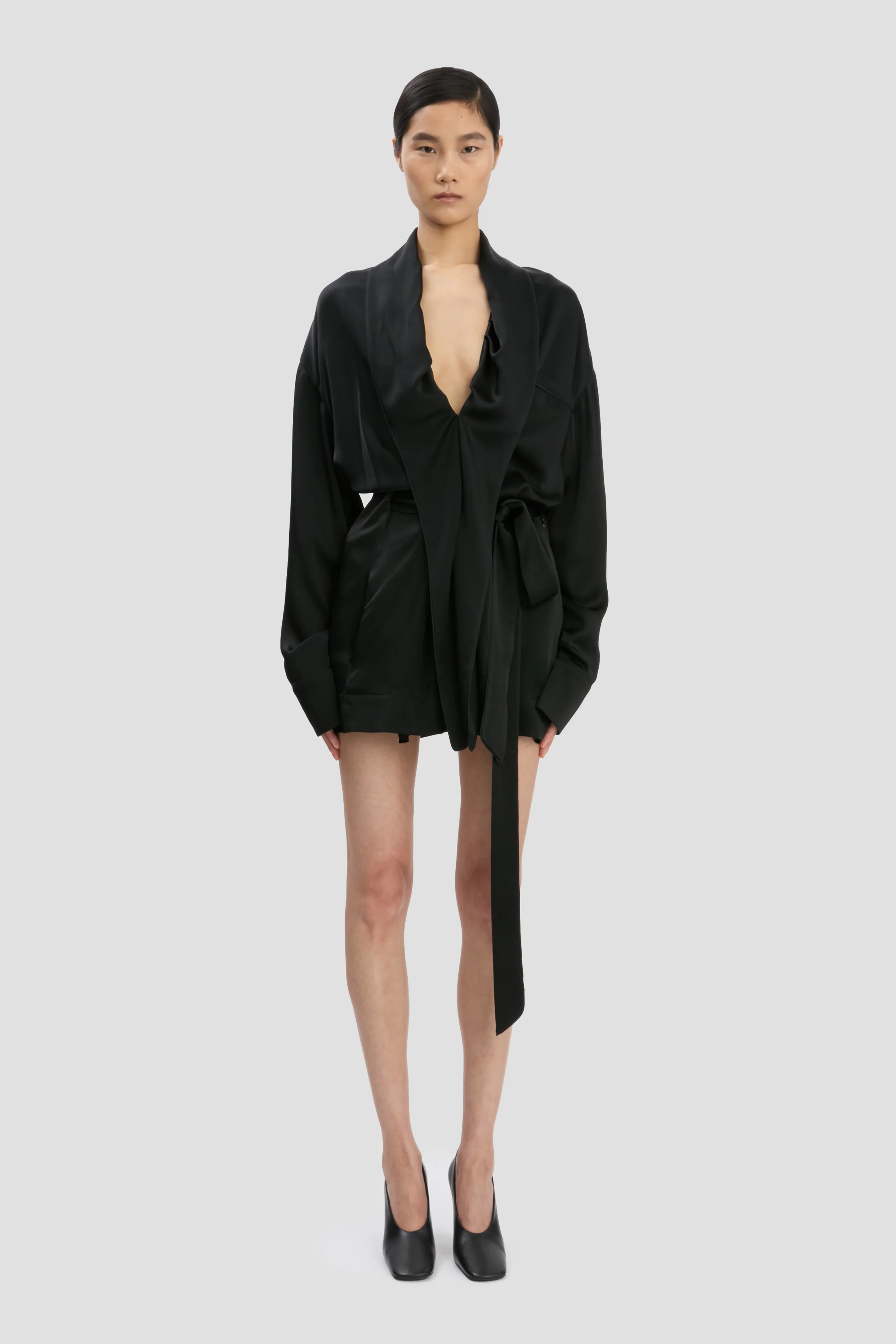 Wrap Mini Dress In Black - XNAUWBI