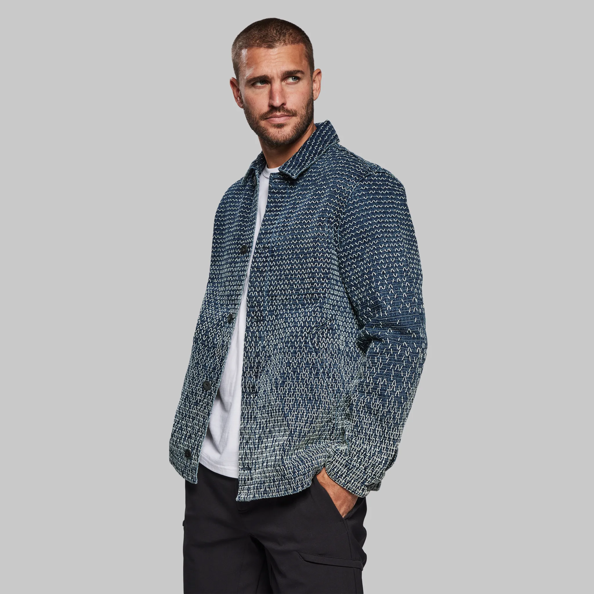 Sashiko Chore Jacket. Blue edition - XNAUWBI