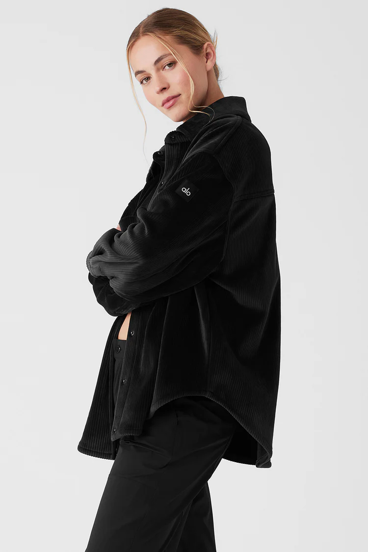 Ribbed Velour Mountain Side Shacket - XNAUWBI