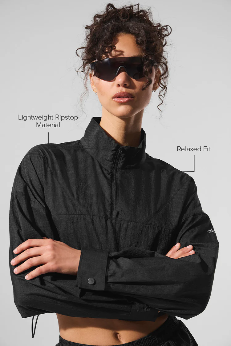Cropped 1/4 Zip Aerial Pullover - XNAUWBI