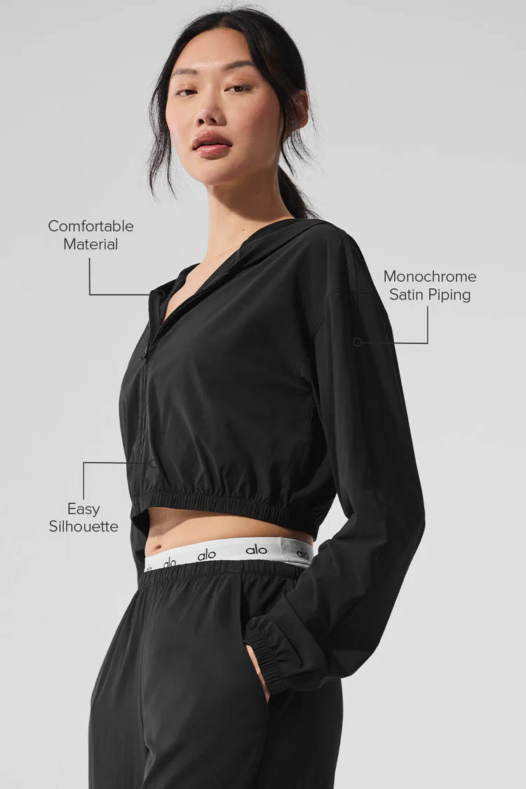 Cropped Breezy Full-Zip Hoodie - XNAUWBI