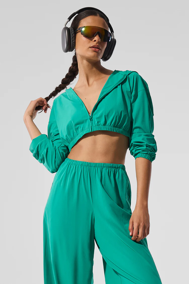 Cropped Breezy Full-Zip Hoodie - XNAUWBI