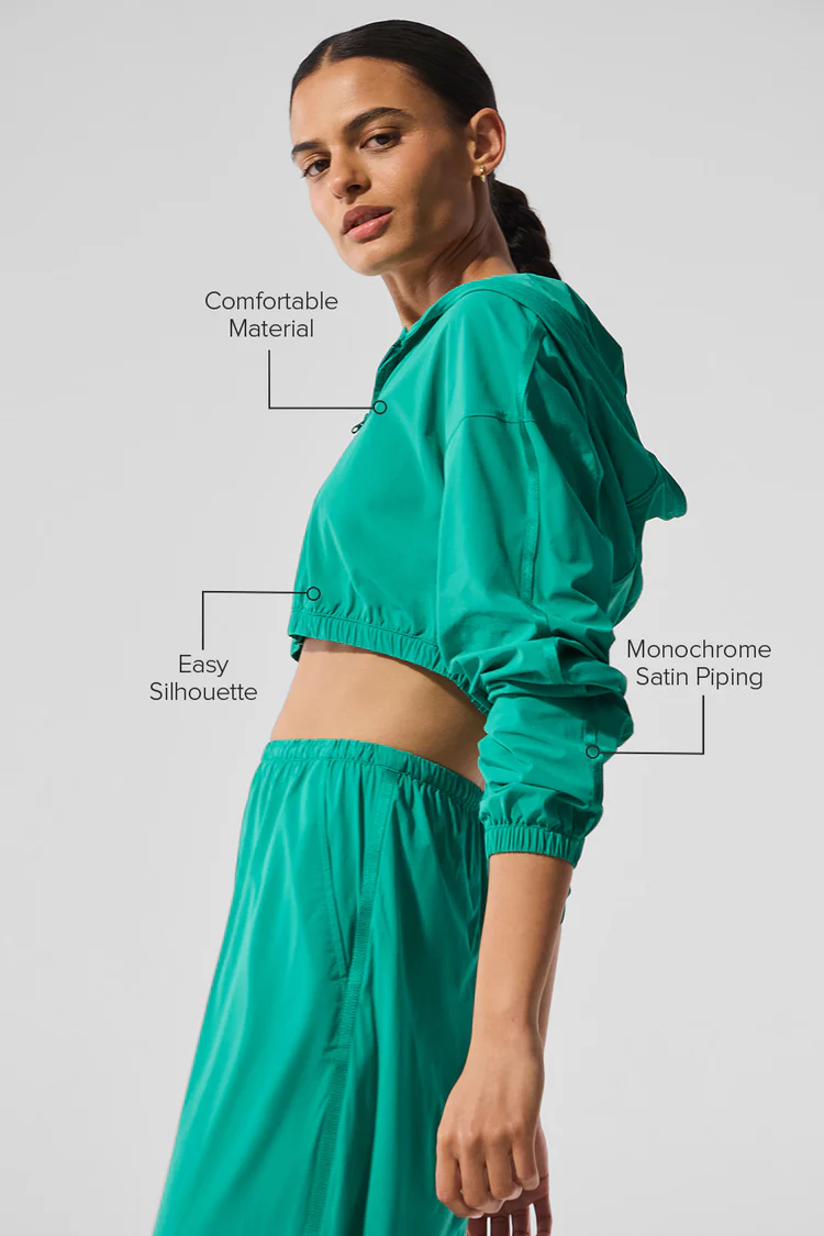 Cropped Breezy Full-Zip Hoodie - XNAUWBI