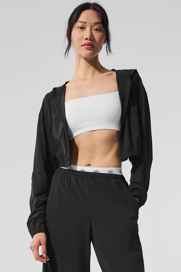 Cropped Breezy Full-Zip Hoodie - XNAUWBI