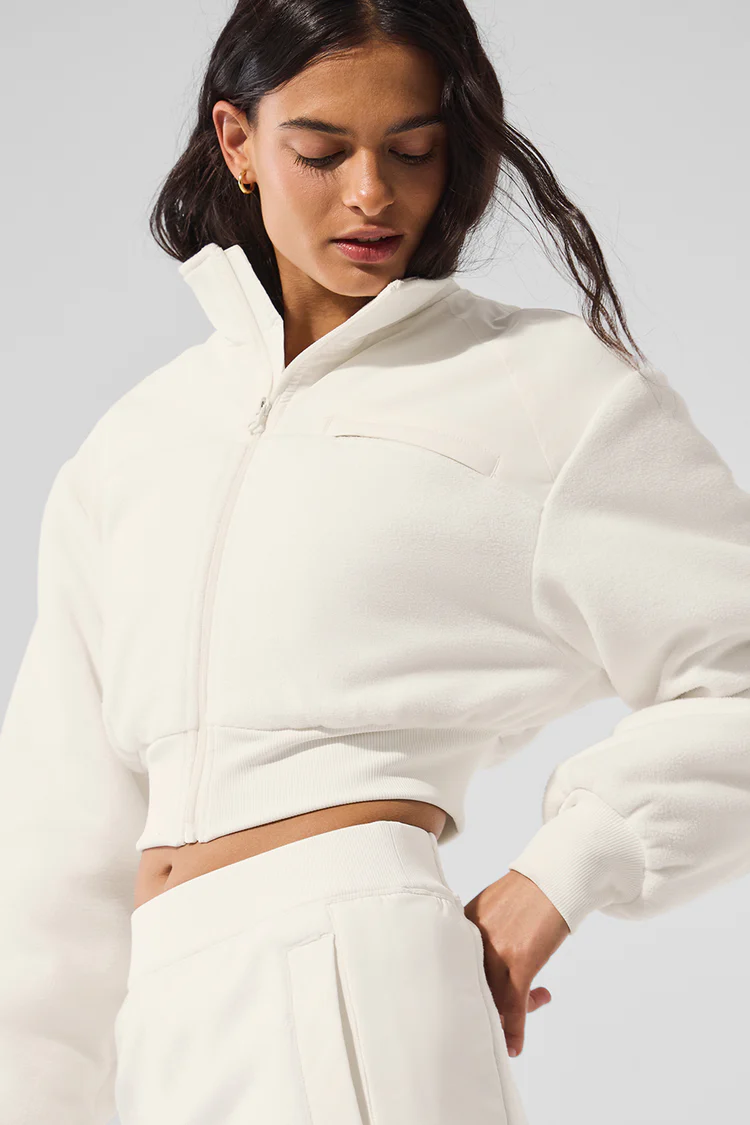 Polar Fleece Cropped Wintry Mix Jacket - XNAUWBI