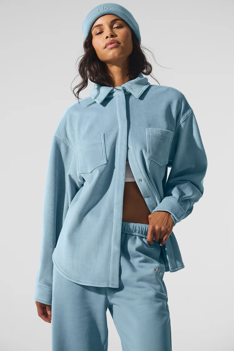 Ribbed Velour Mountain Side Shacket - XNAUWBI