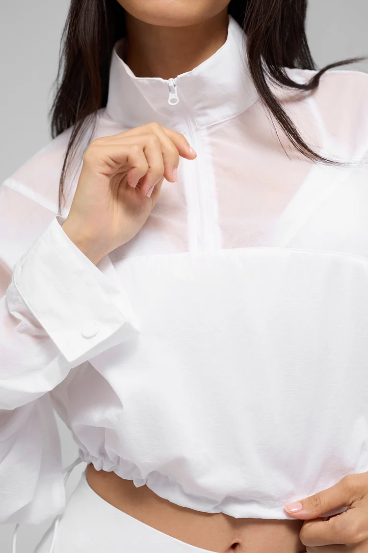 Cropped 1/4 Zip Aerial Pullover - XNAUWBI