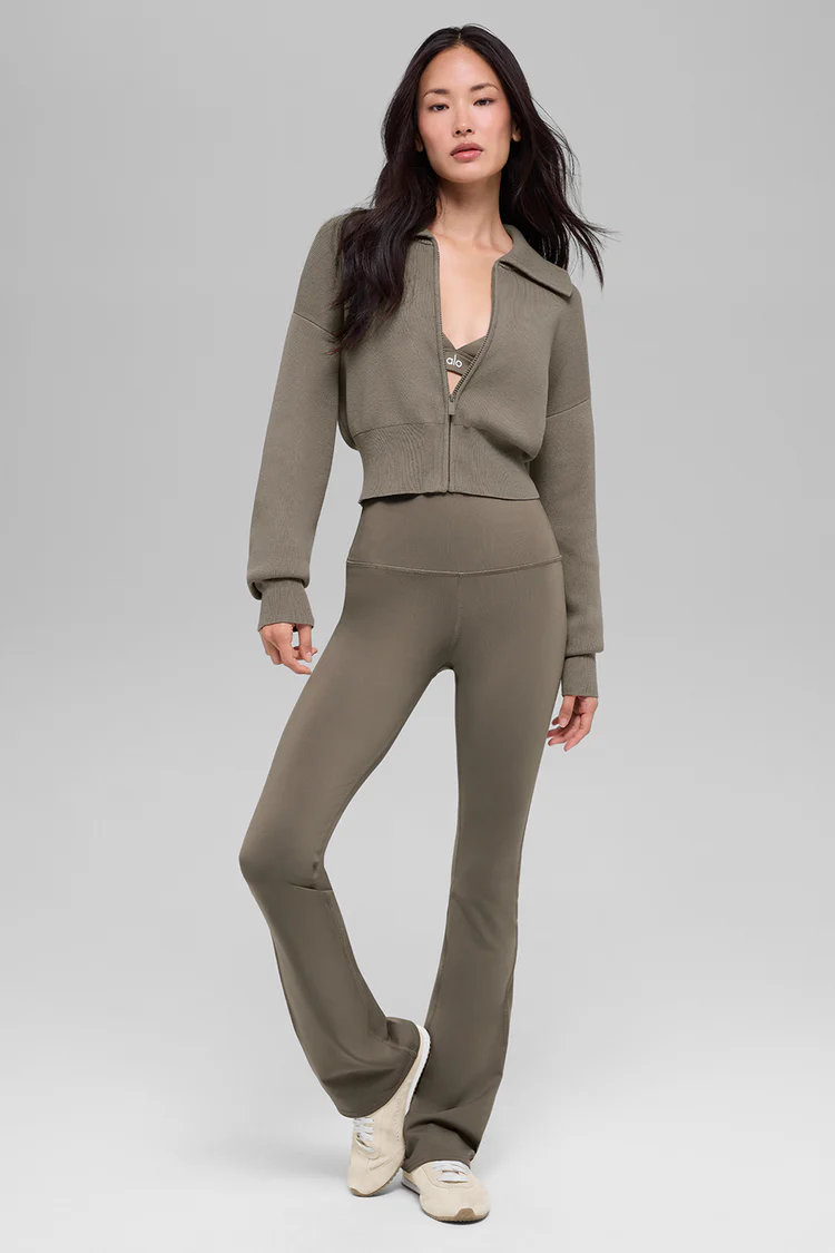 Scholar Knit Cropped Full Zip Jacket - XNAUWBI