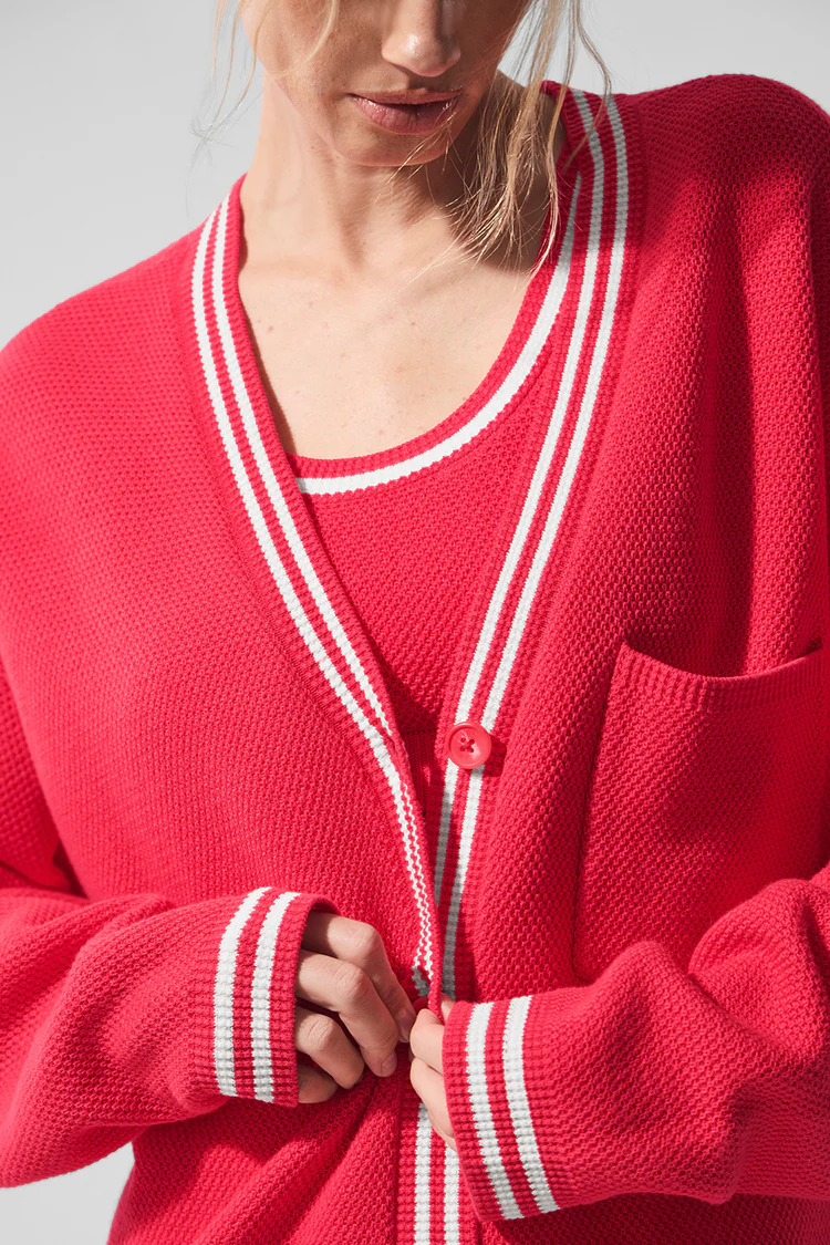 Tennis Club Sweater Knit Cardigan - XNAUWBI