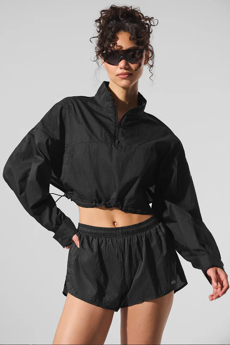 Cropped 1/4 Zip Aerial Pullover - XNAUWBI