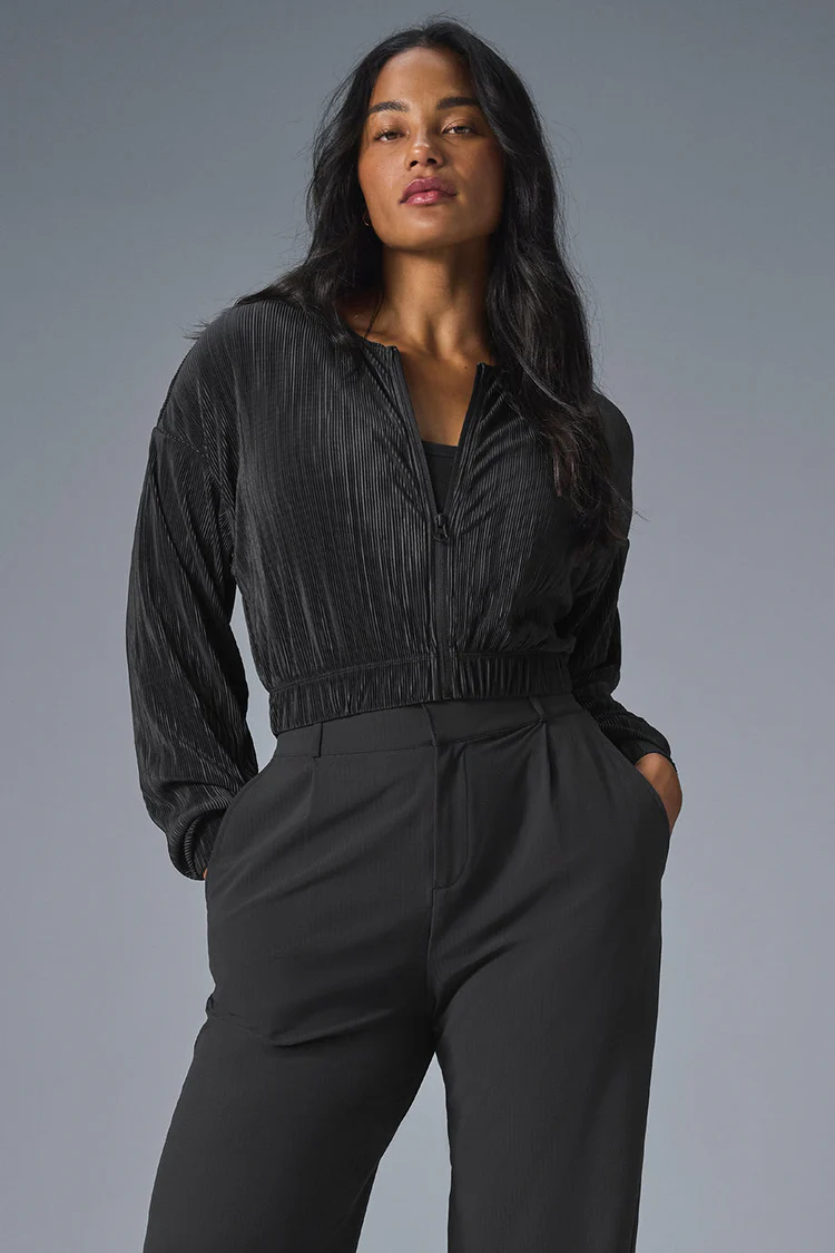 Cropped Micro Plisse Jacket - XNAUWBI