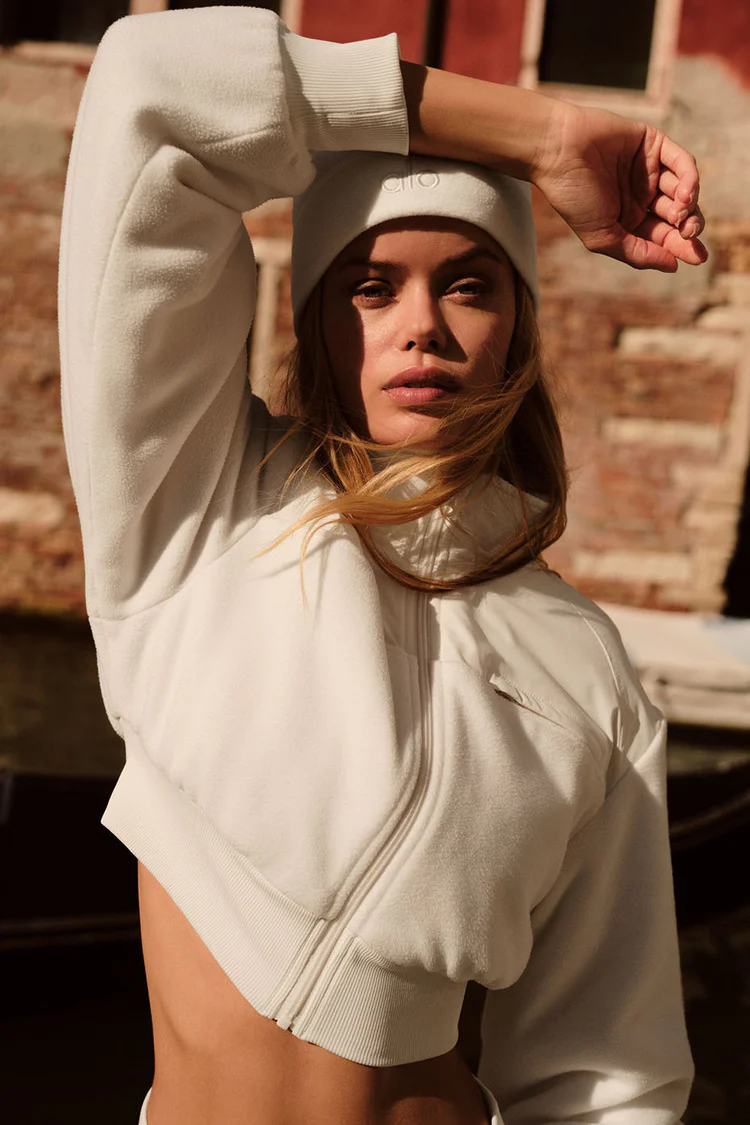 Polar Fleece Cropped Wintry Mix Jacket - XNAUWBI