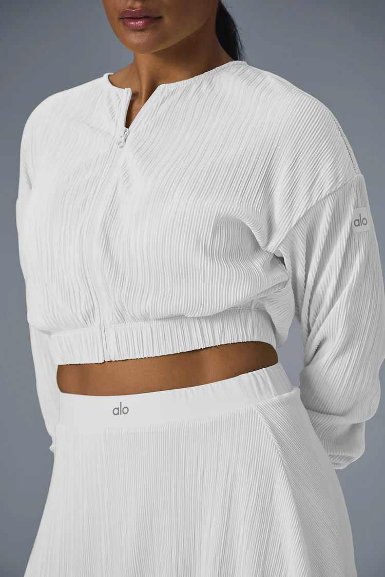 Cropped Micro Plisse Jacket - XNAUWBI