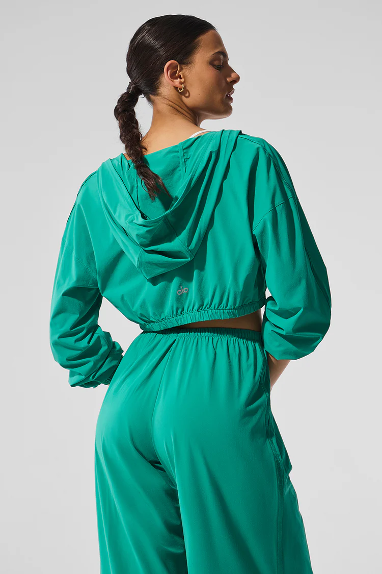 Cropped Breezy Full-Zip Hoodie - XNAUWBI