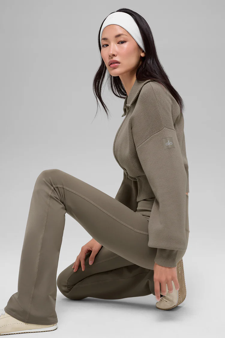 Scholar Knit Cropped Full Zip Jacket - XNAUWBI