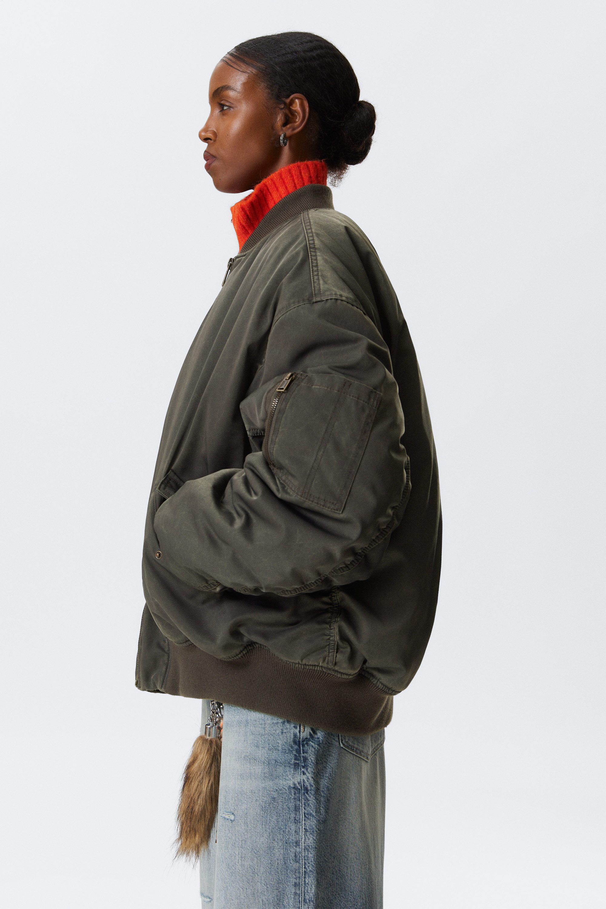 OVERSIZED TWILL BOMBER JACKET - XNAUWBI