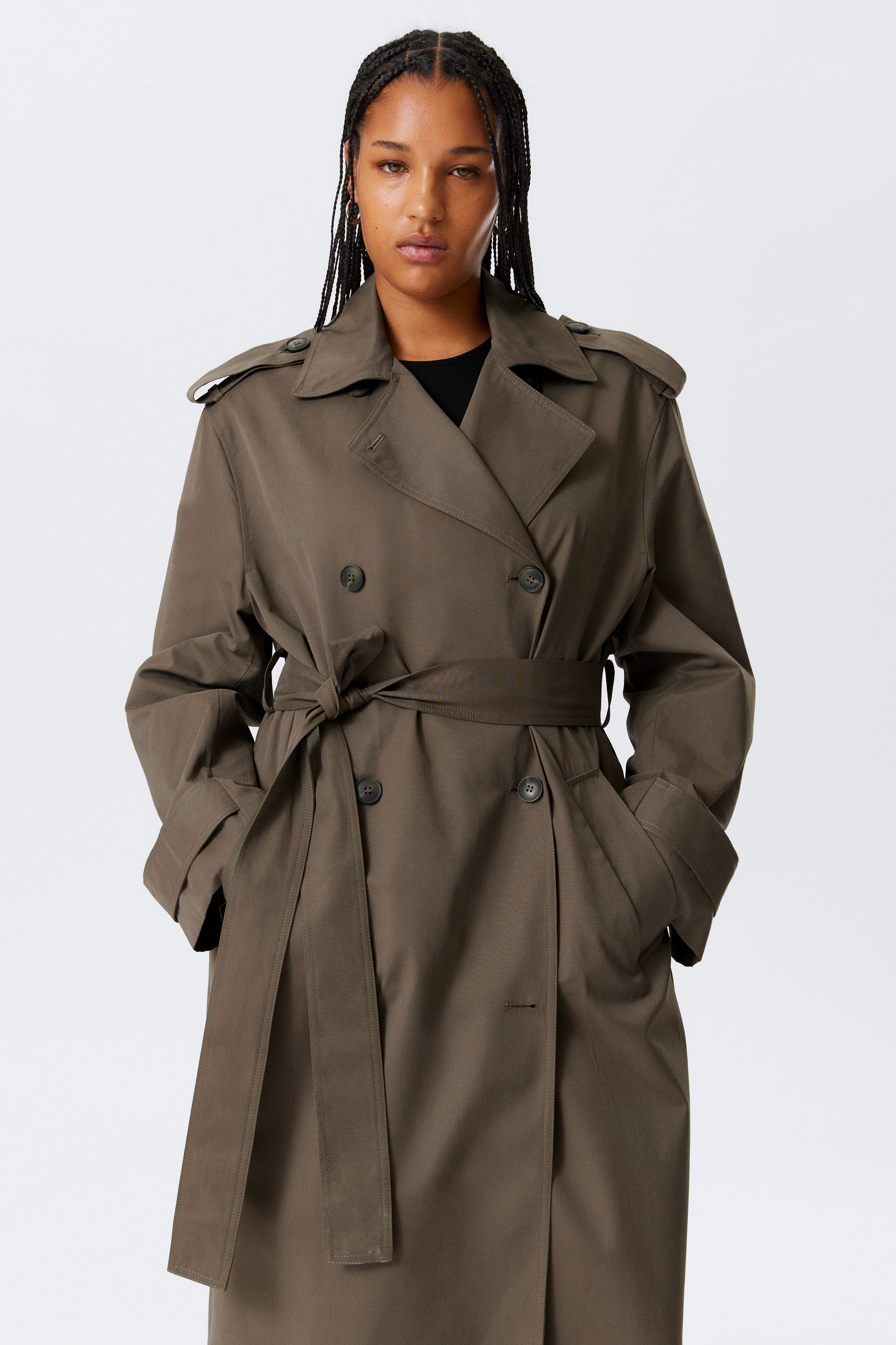 OVERSIZED DOUBLE-BREASTED CANVAS TRENCH COAT - XNAUWBI