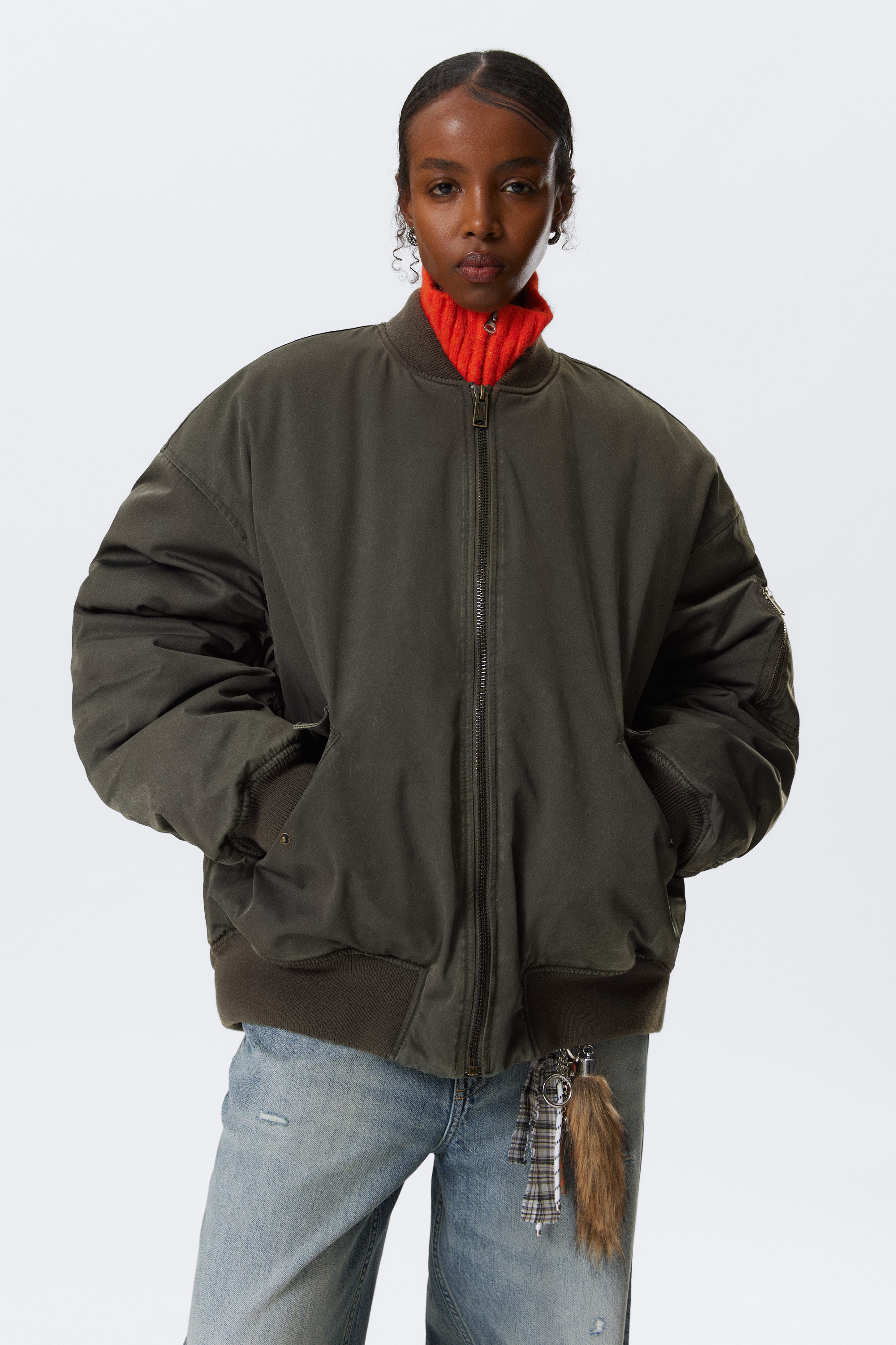 OVERSIZED TWILL BOMBER JACKET - XNAUWBI