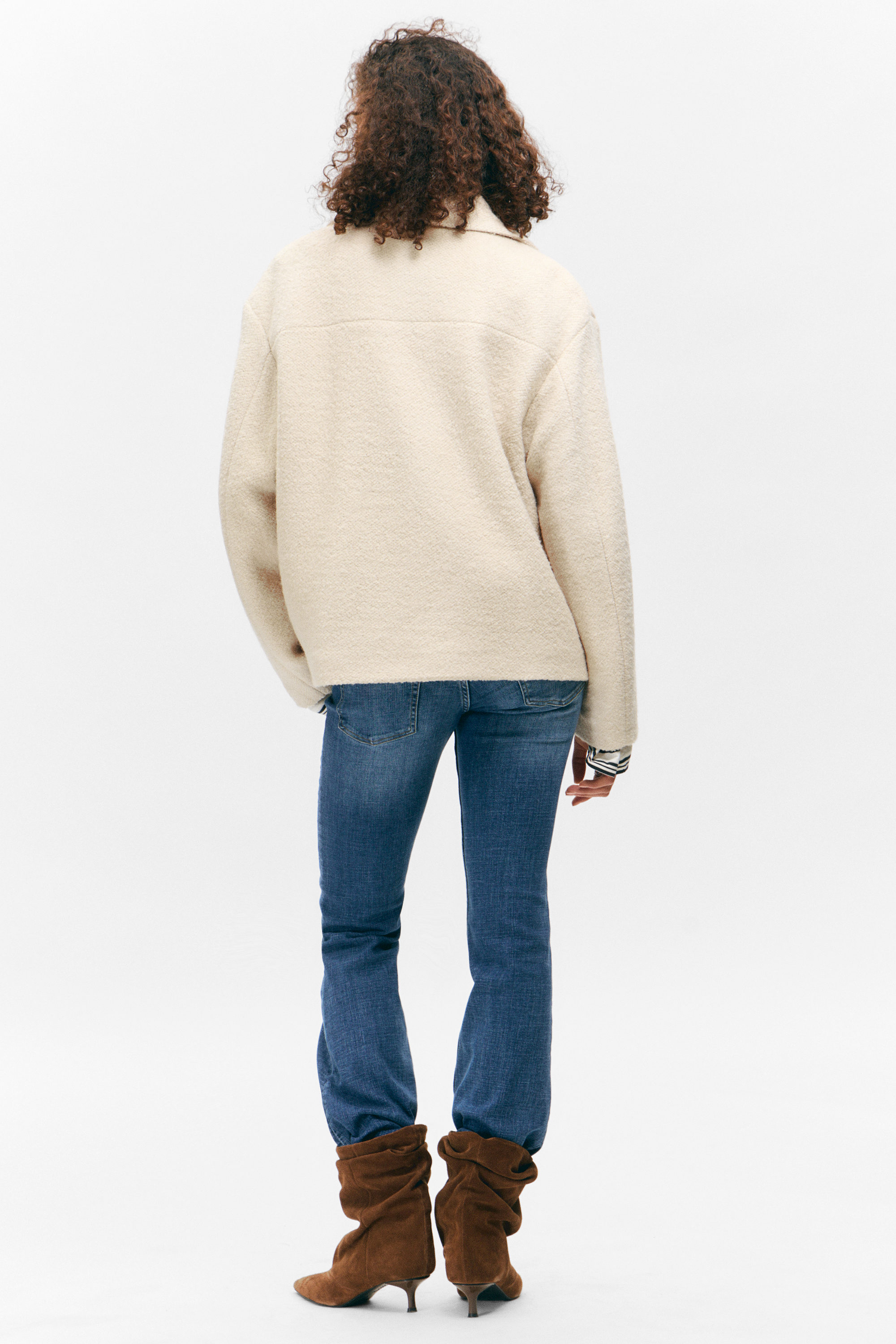 BOXY BUTTON-UP WOOL-BLEND JACKET - XNAUWBI