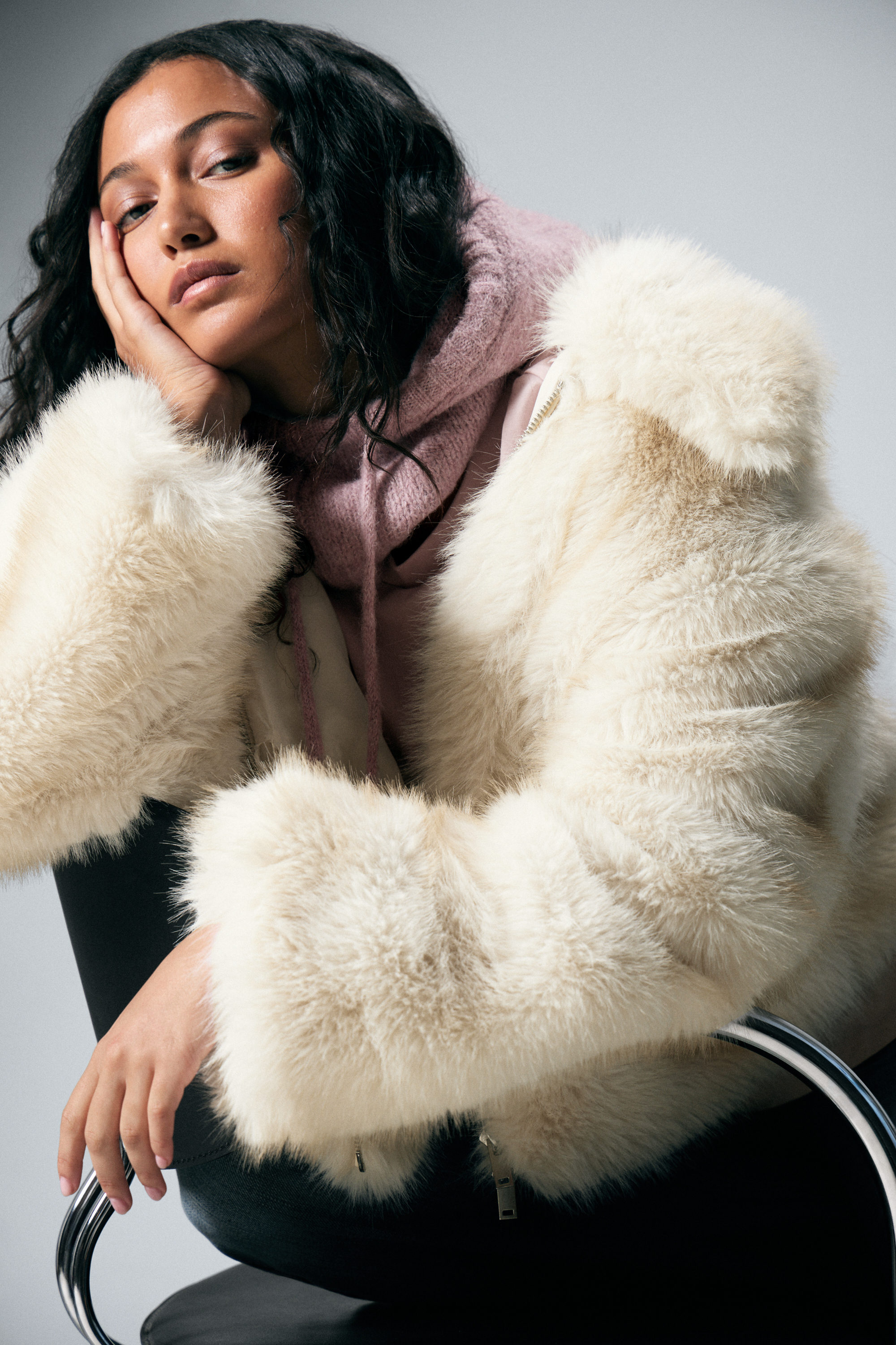 FAUX FUR ZIP JACKET - XNAUWBI