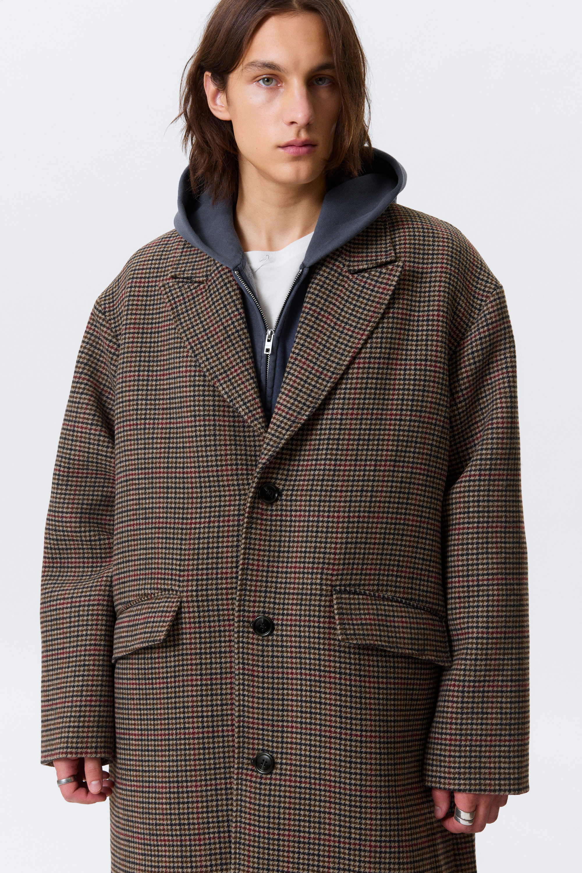 OVERSIZED SINGLE-BREASTED WOOL BLEND COAT - XNAUWBI
