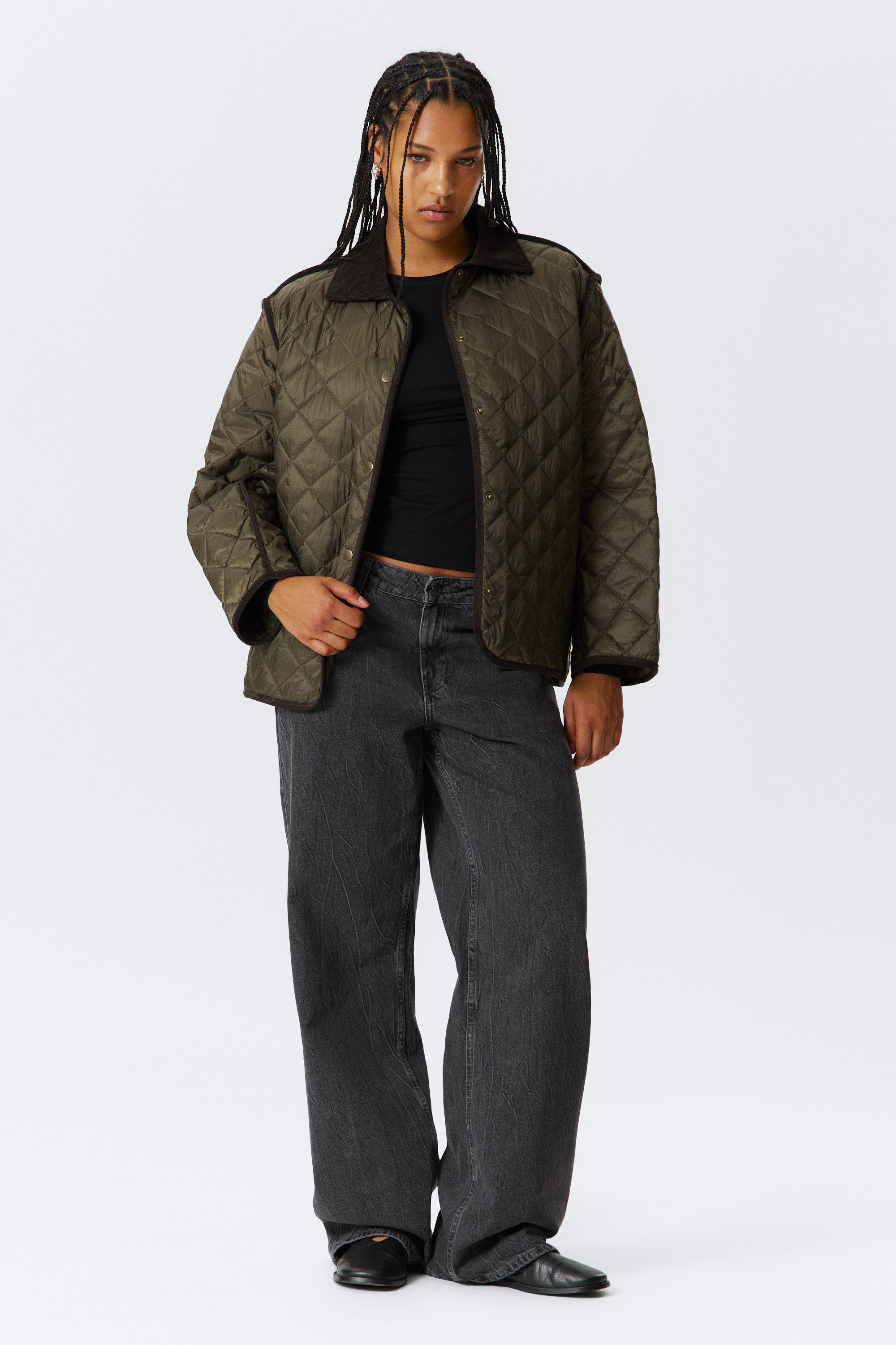 OVERSIZED QUILTED LINER JACKET - XNAUWBI