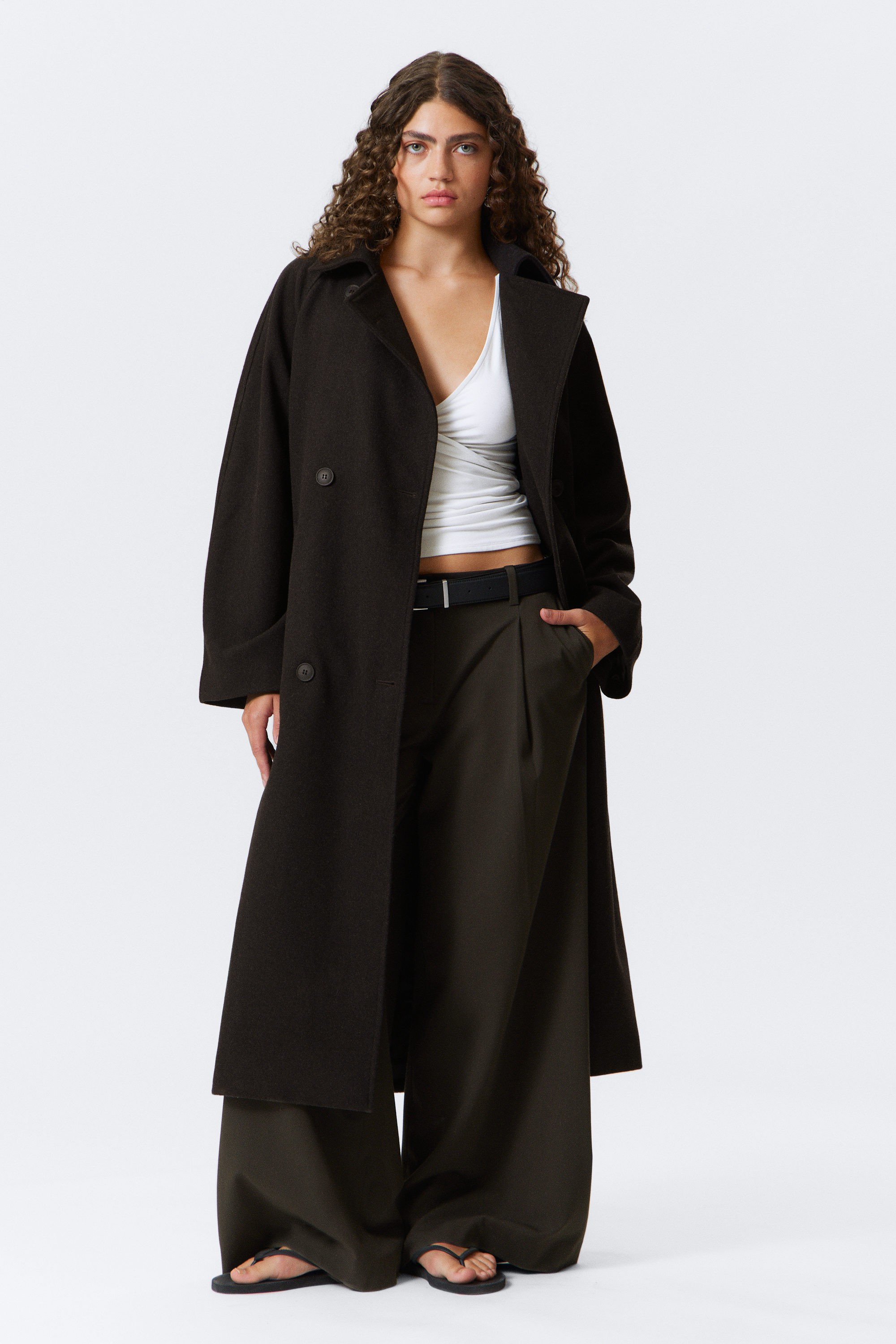 KIA OVERSIZED WOOL-BLEND DOUBLE-BREASTED COAT - XNAUWBI