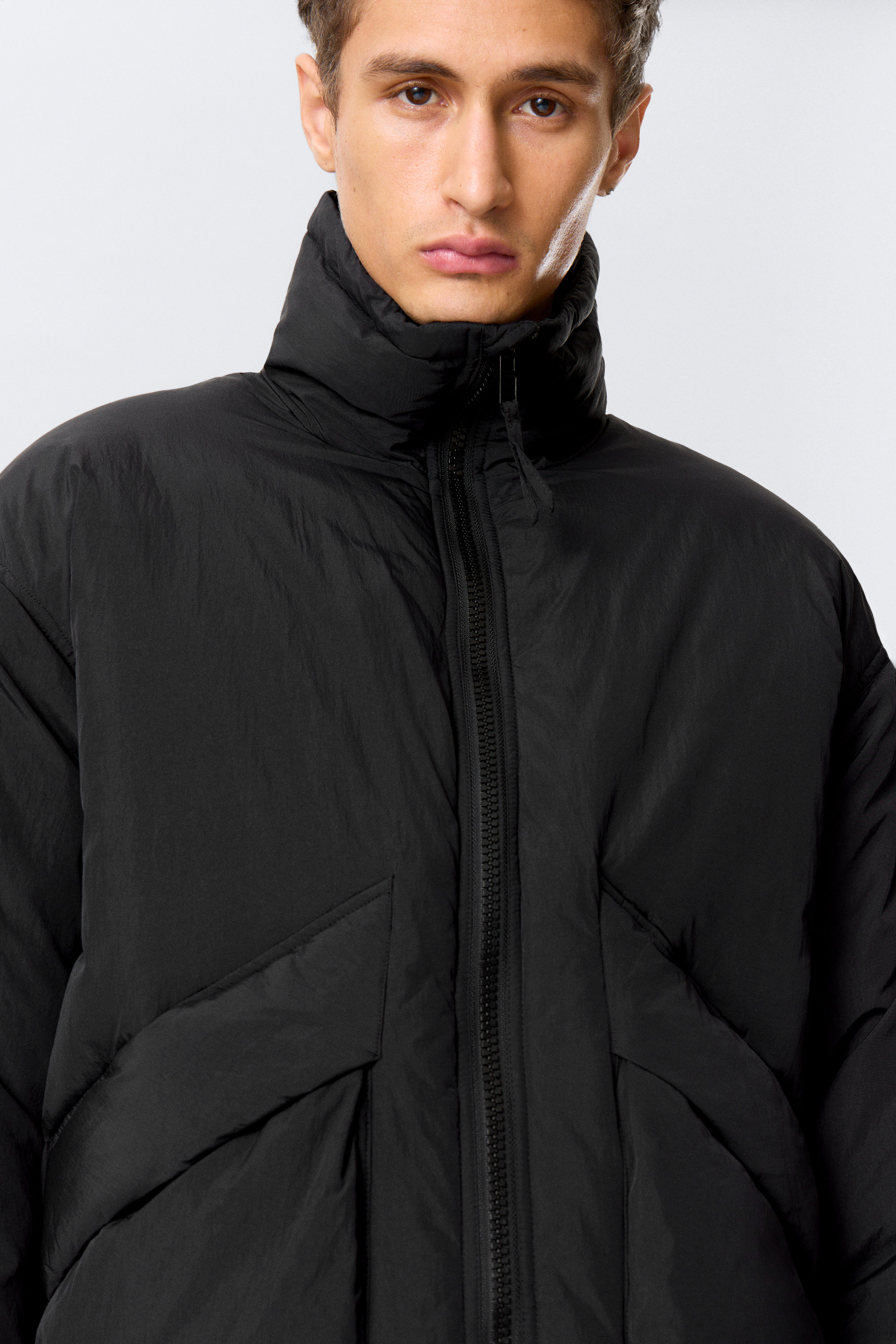 DRAWSTRING NYLON PUFFER JACKET - XNAUWBI