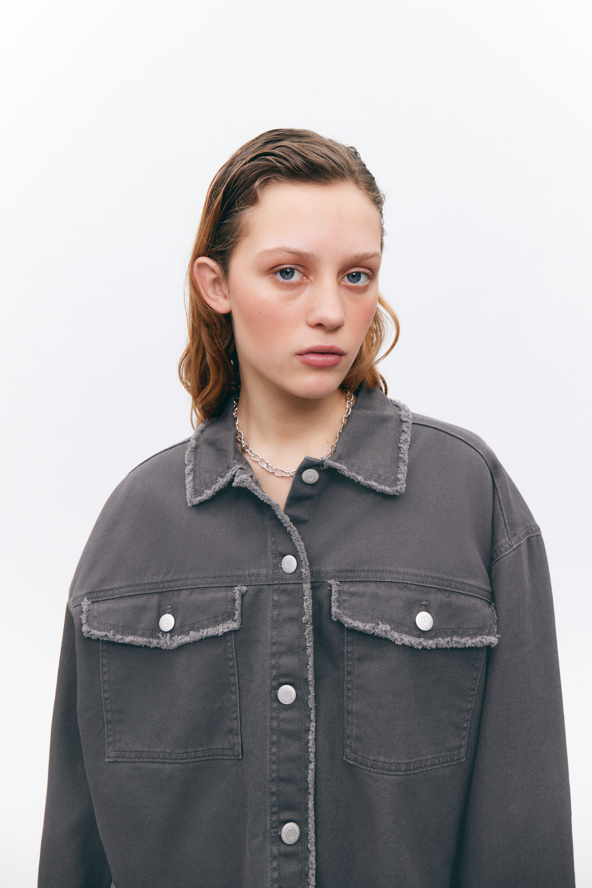 CROPPED BOXY TWILL JACKET - XNAUWBI