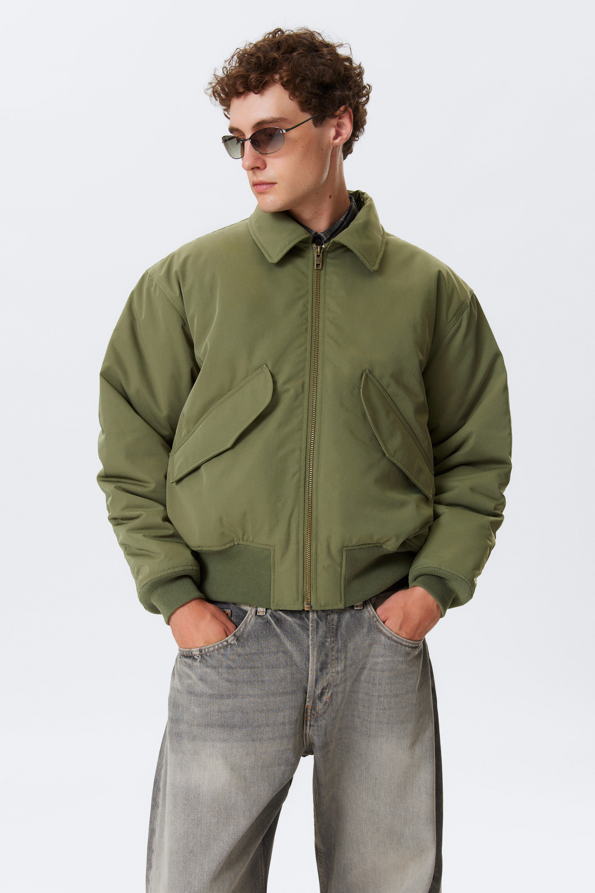 PADDED TWILL BOMBER JACKET - XNAUWBI