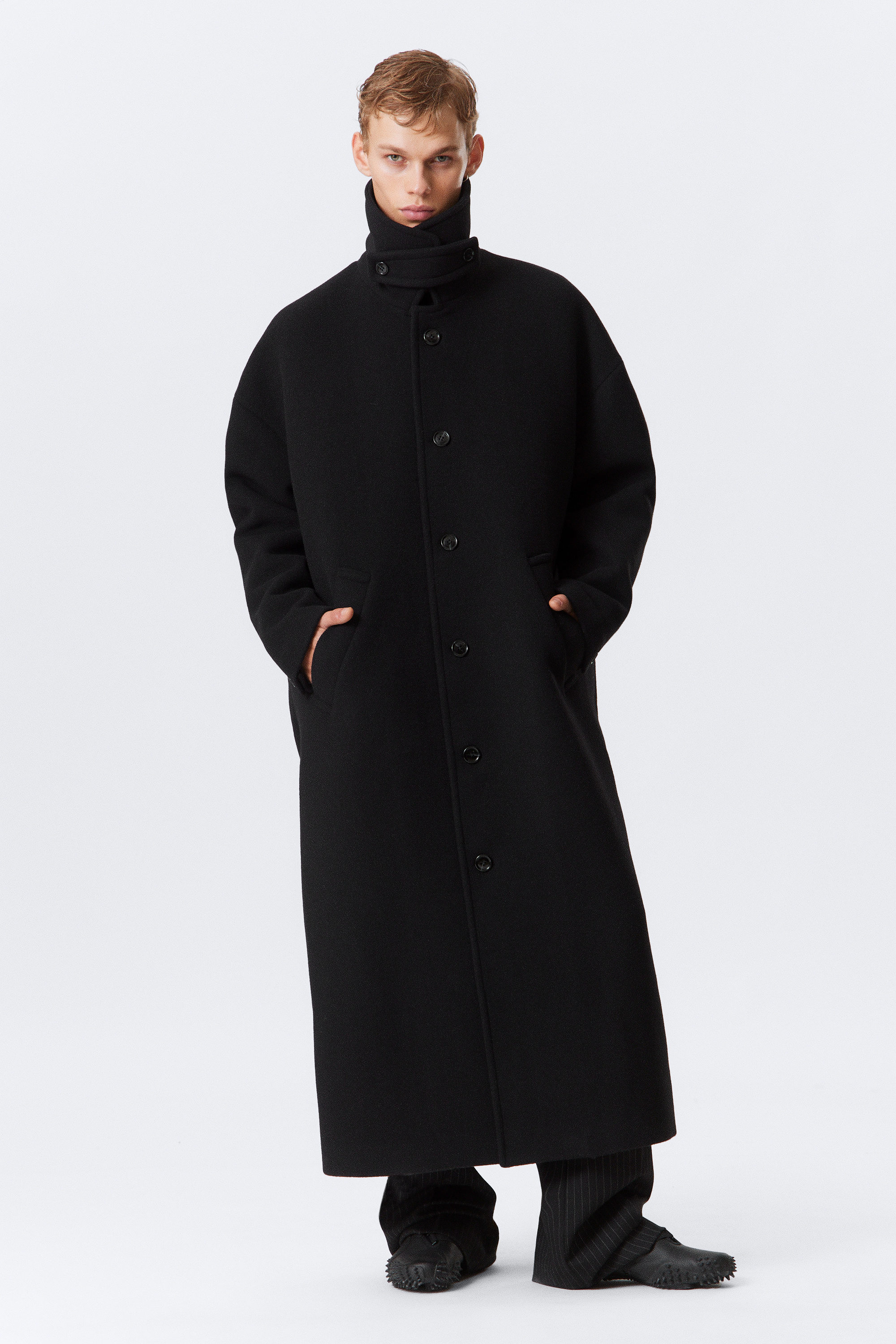 LONG OVERSIZED WOOL-BLEND COAT - XNAUWBI