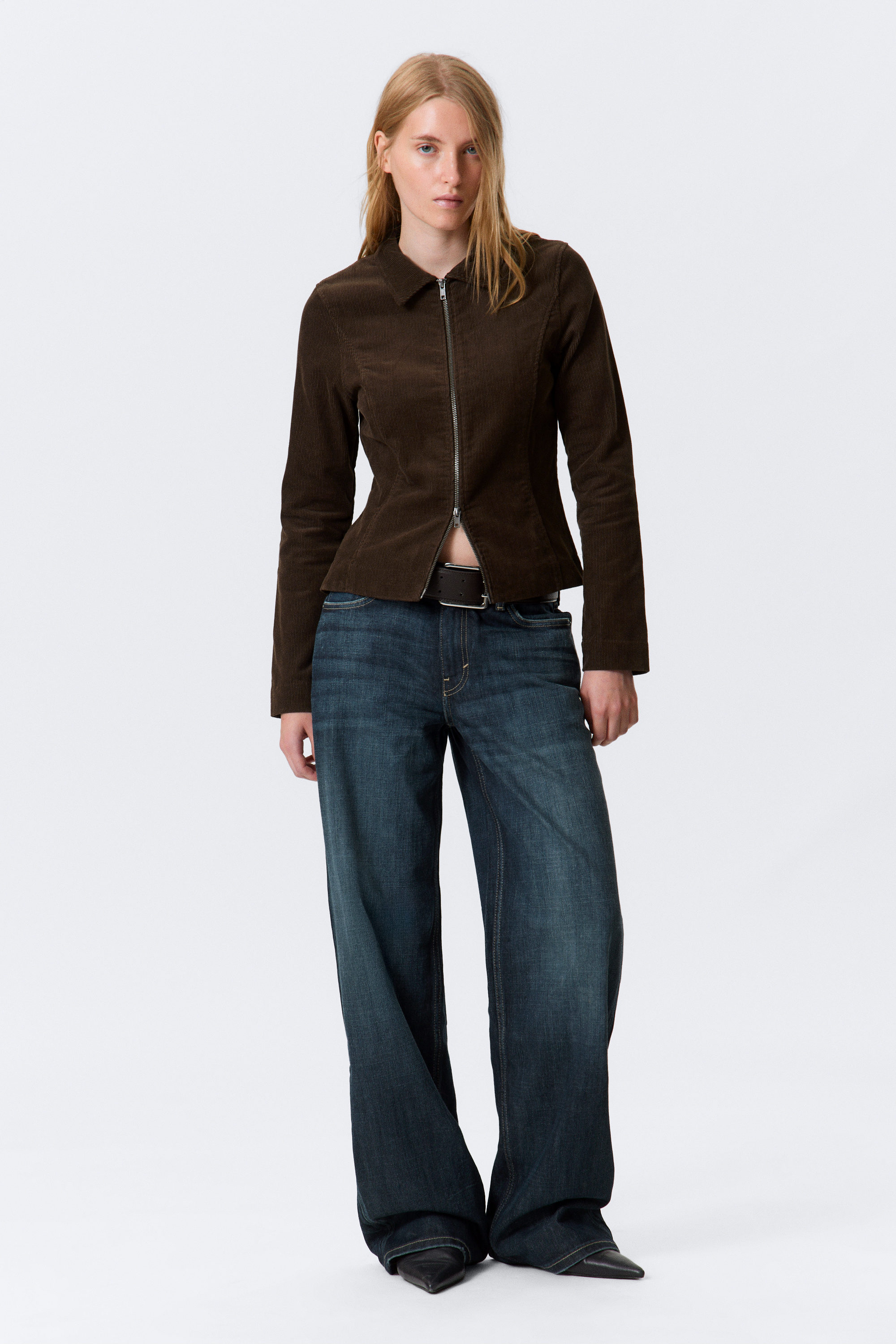 FITTED CORDUROY ZIP-UP JACKET - XNAUWBI