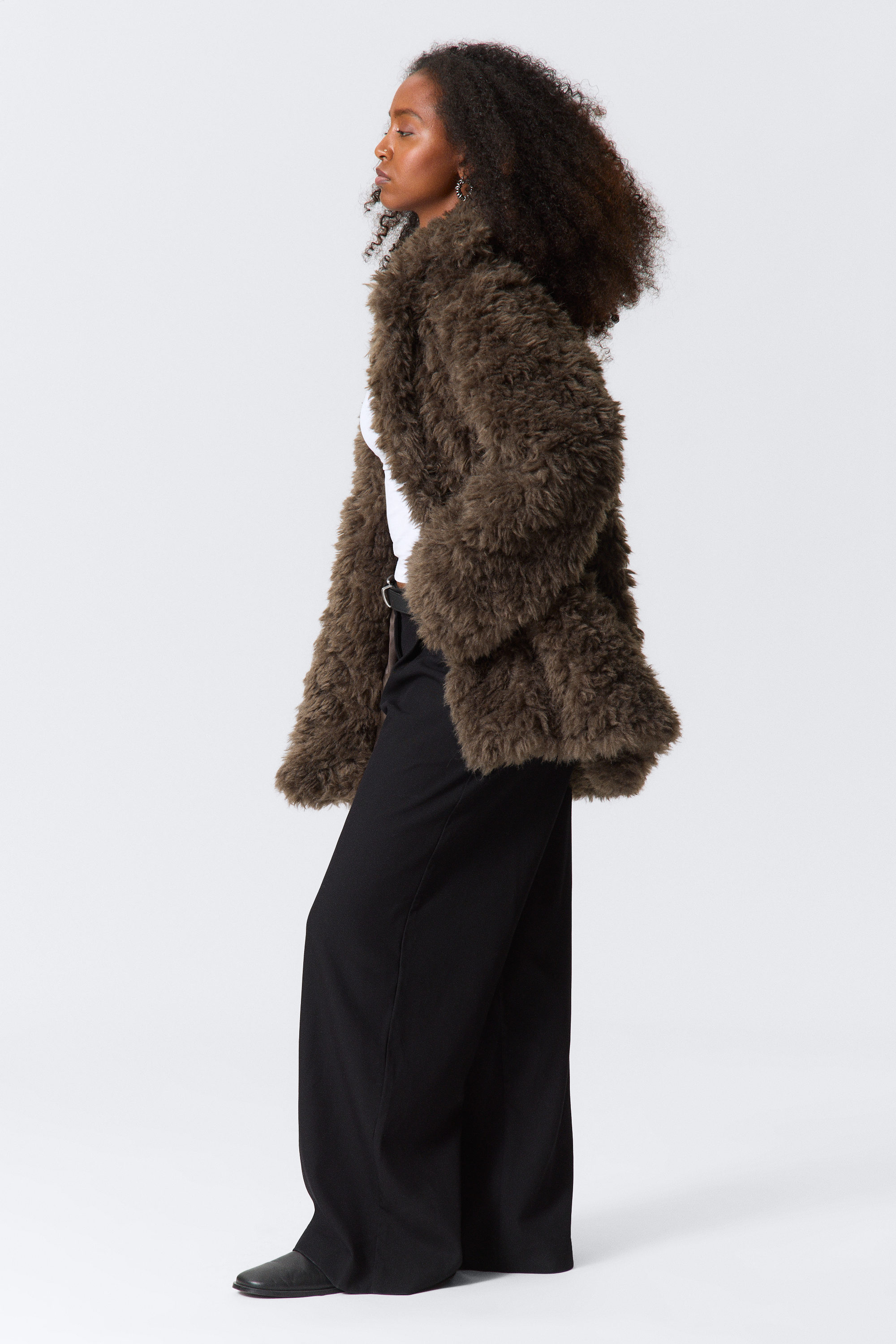 LOOSE FIT FAUX FUR JACKET - XNAUWBI
