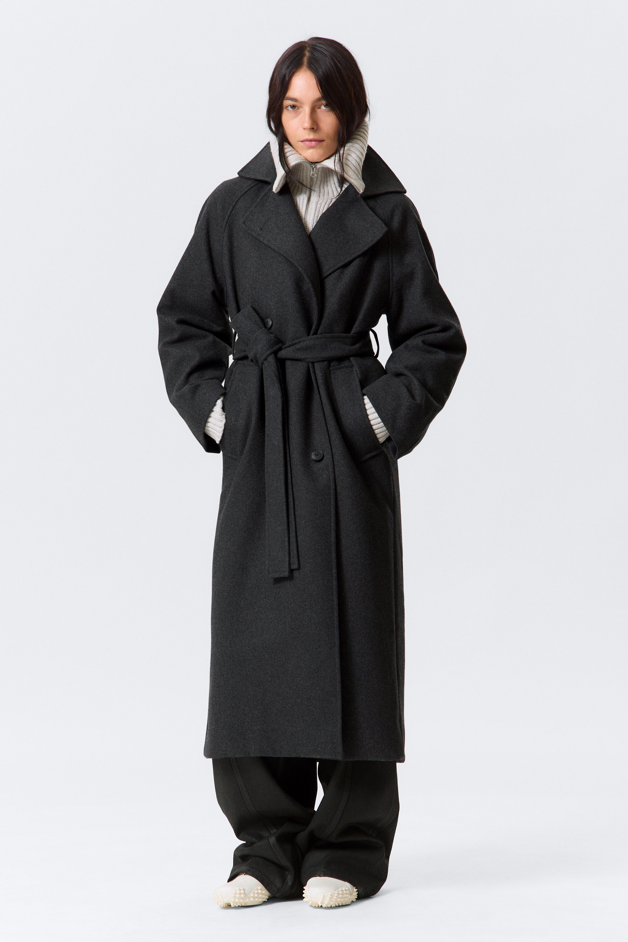 KIA OVERSIZED WOOL-BLEND DOUBLE-BREASTED COAT - XNAUWBI