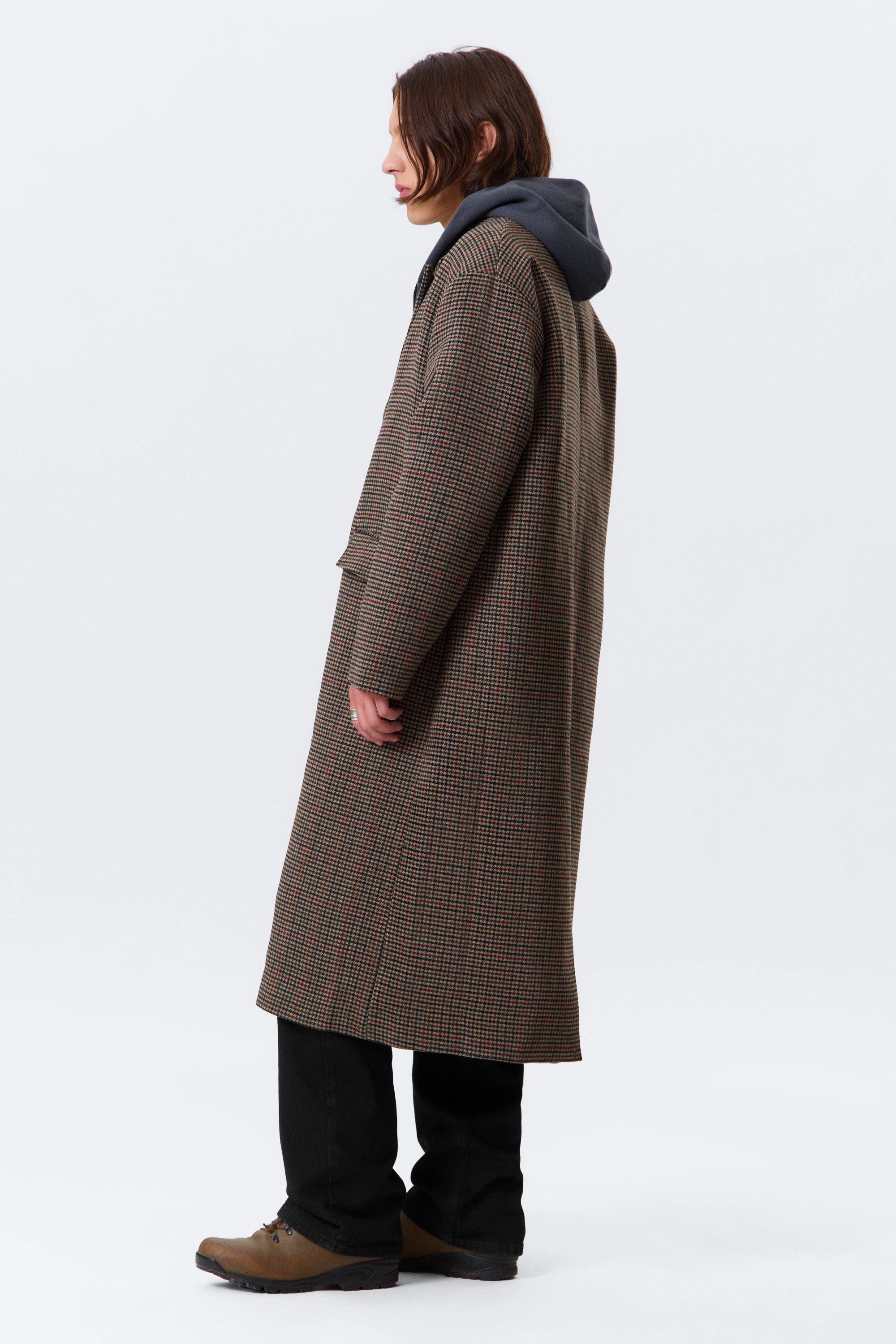 OVERSIZED SINGLE-BREASTED WOOL BLEND COAT - XNAUWBI