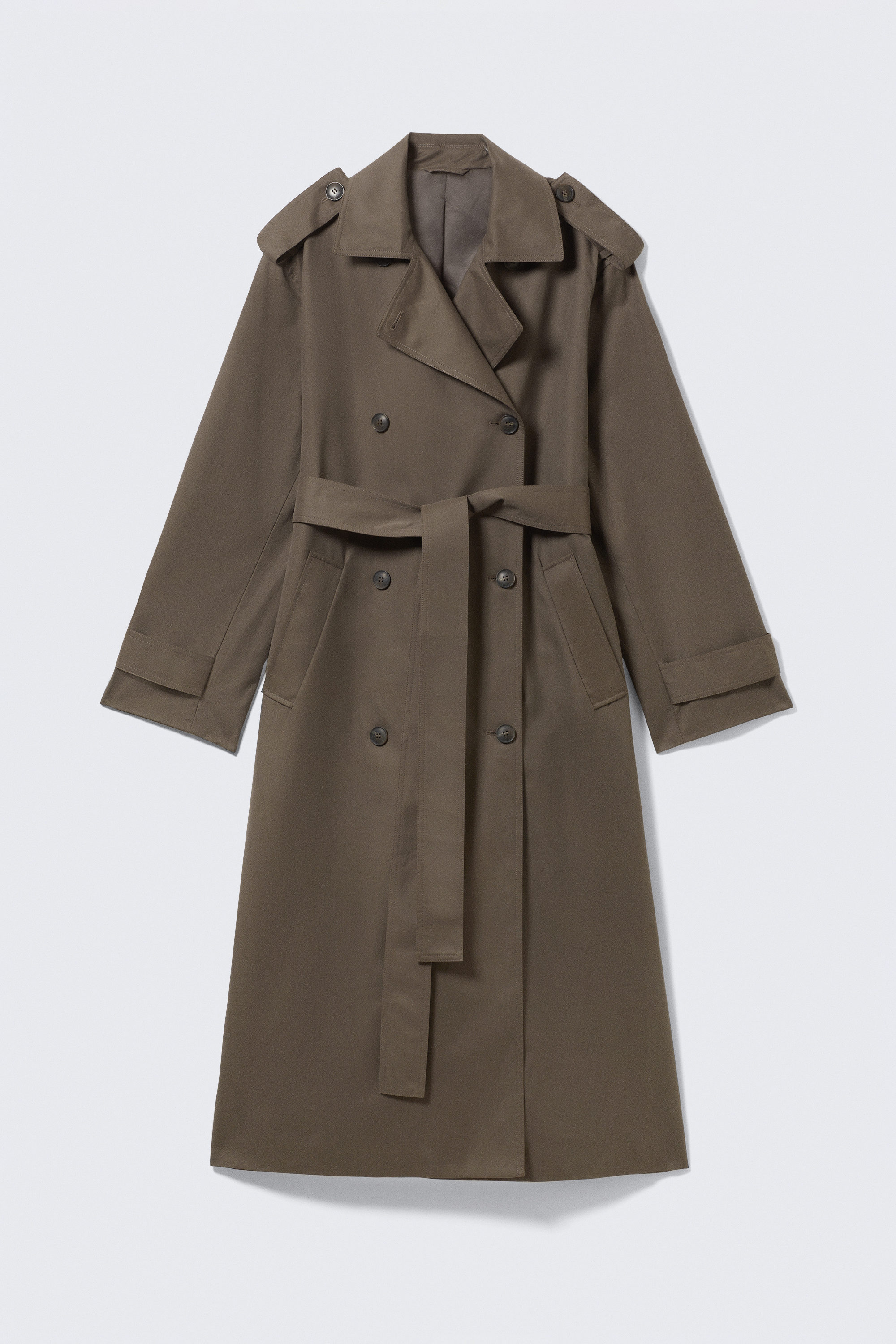 OVERSIZED DOUBLE-BREASTED CANVAS TRENCH COAT - XNAUWBI