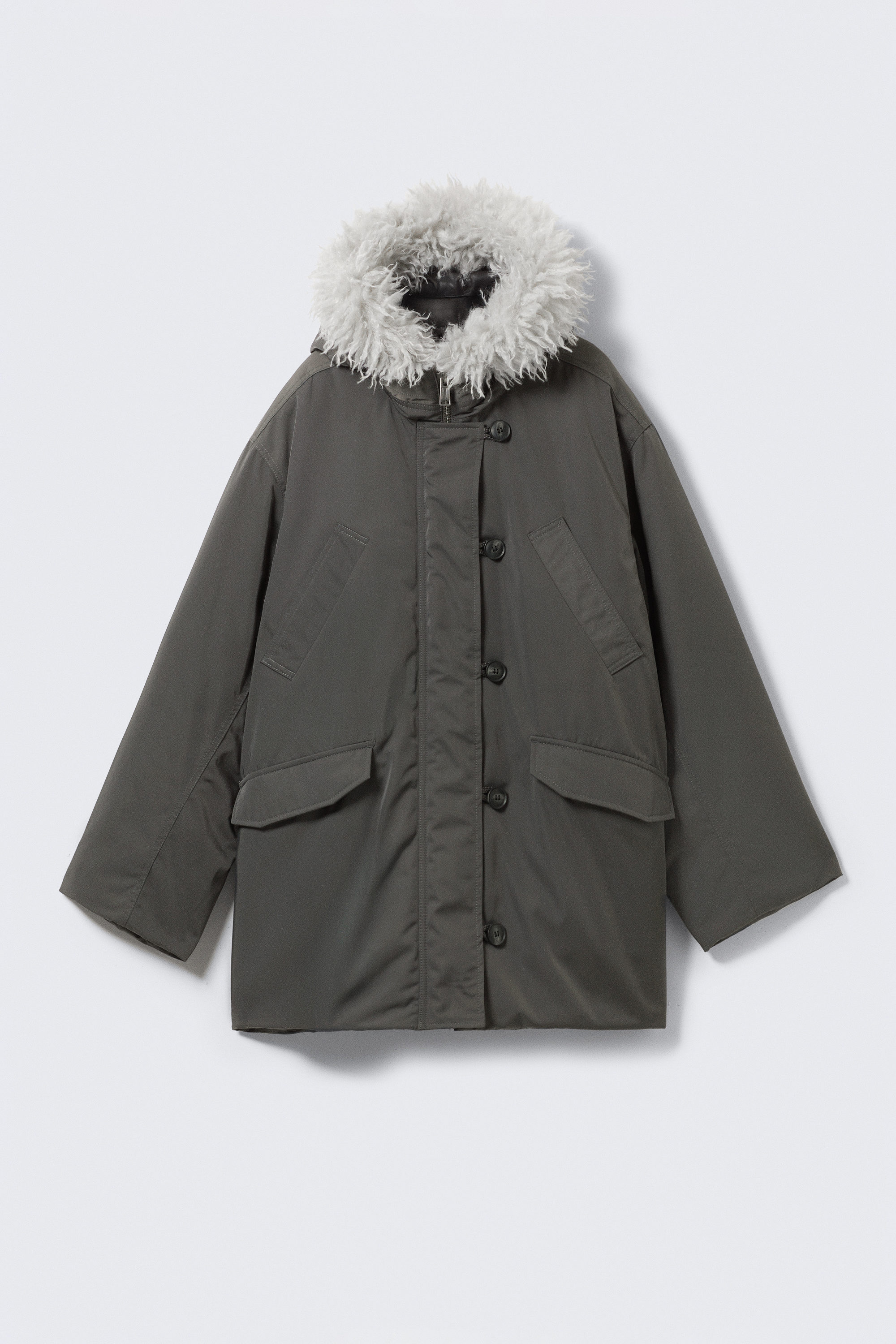 PADDED BOMBER PARKA WITH FAUX FUR TRIM - XNAUWBI