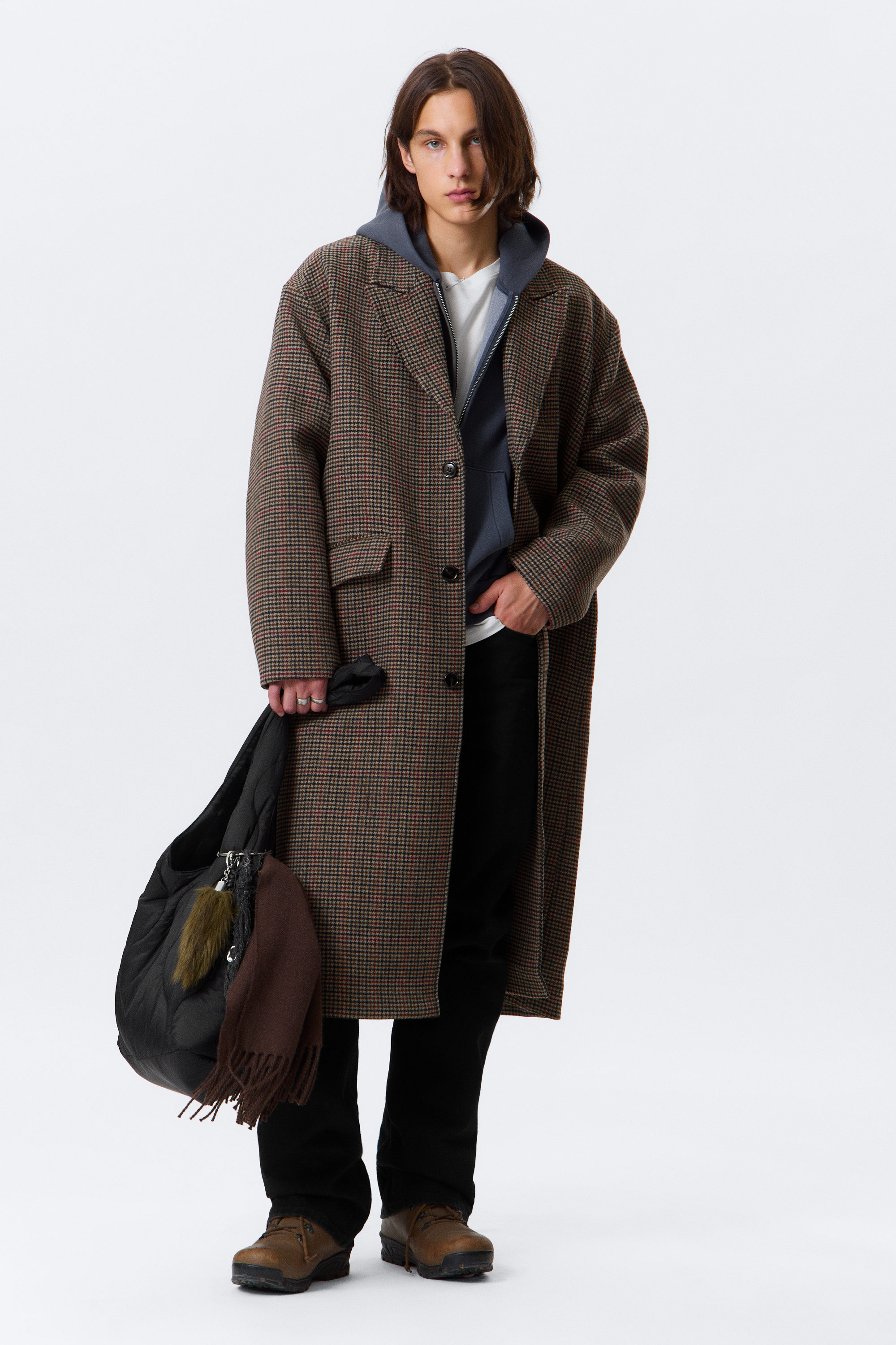 OVERSIZED SINGLE-BREASTED WOOL BLEND COAT - XNAUWBI