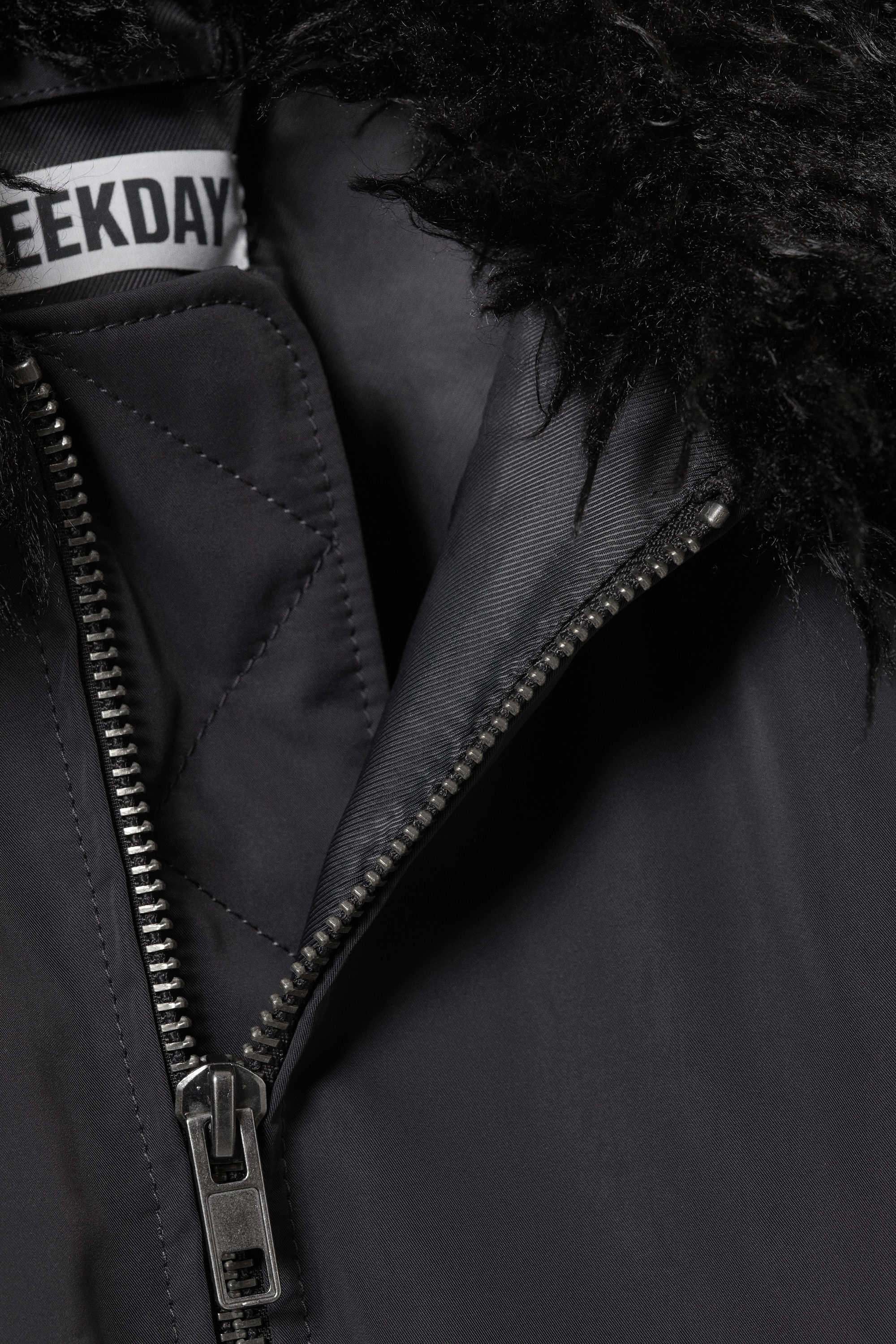 FAUX FUR COLLAR BOMBER JACKET - XNAUWBI