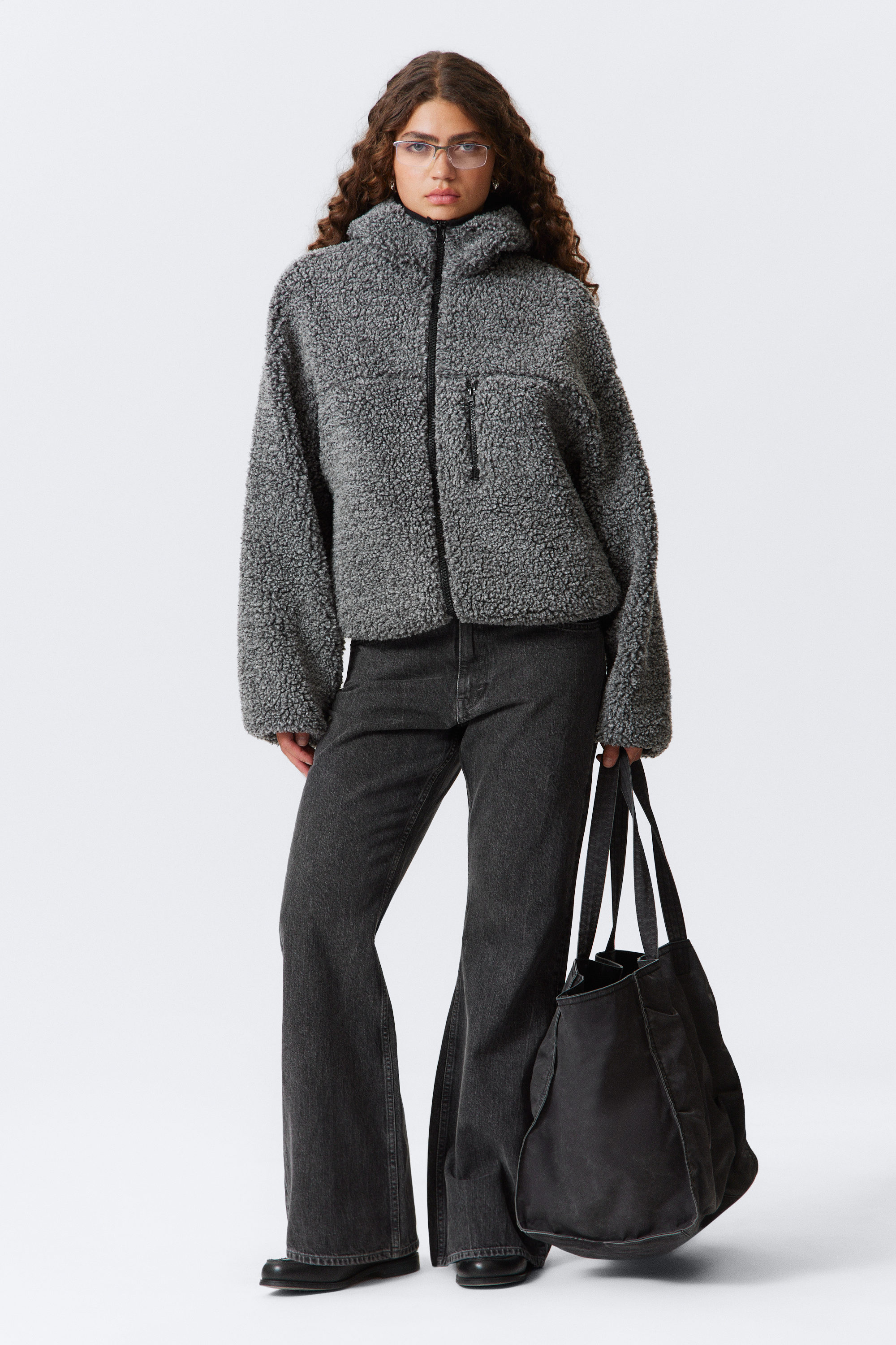 OVERSIZED ZIP-UP PILE HOODIE - XNAUWBI